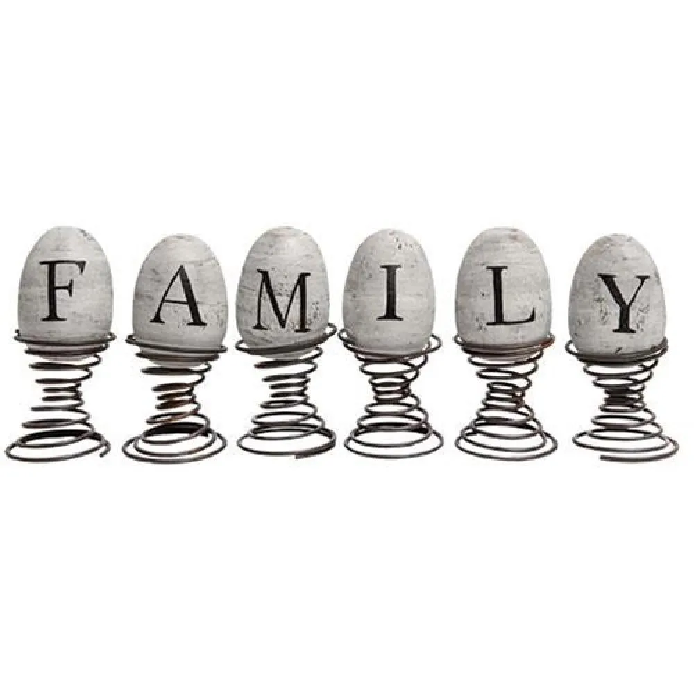 *6/Set Eggs on Springs "Family"