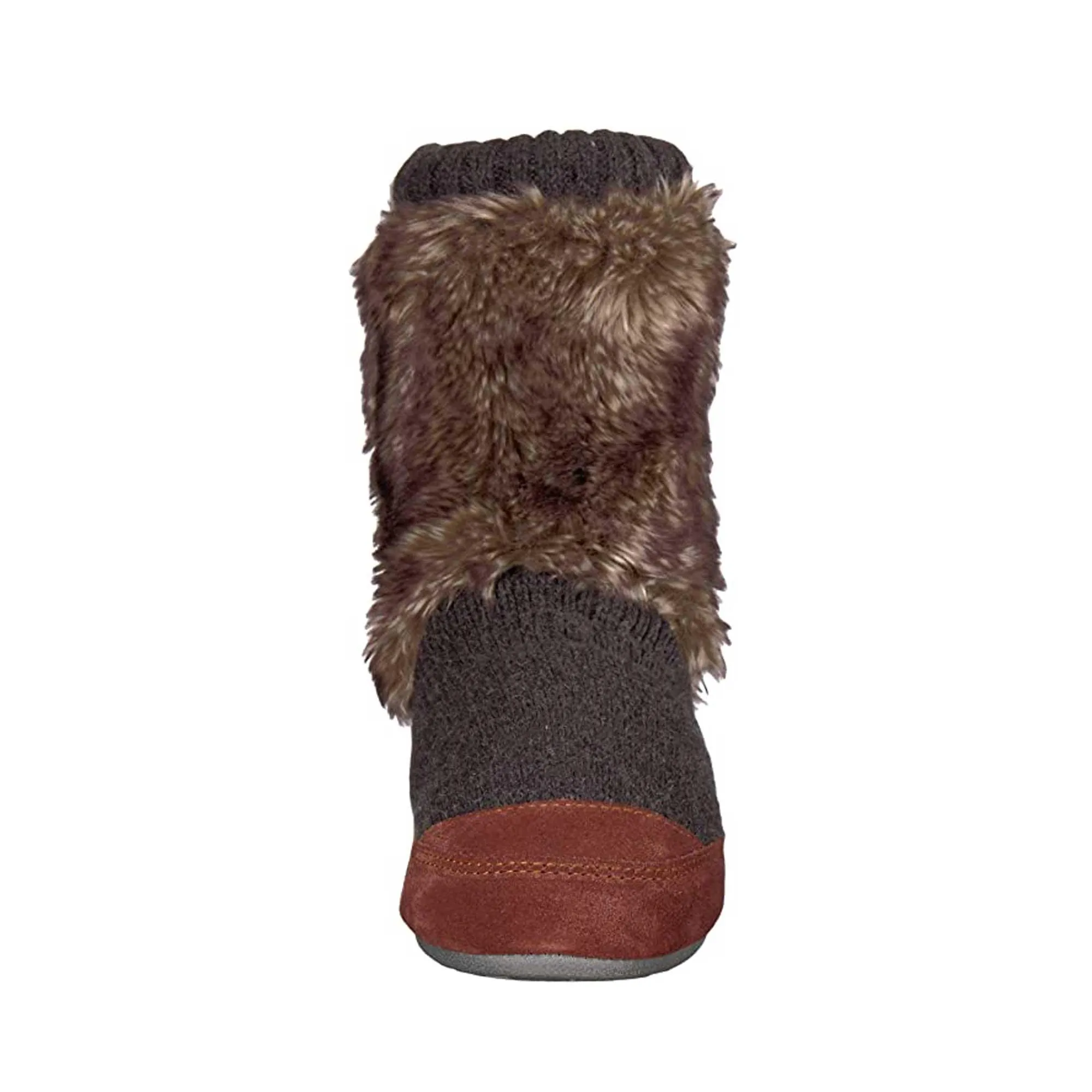 Acorn Kid's Slouch Boot Slippers - Comfort Charcoal Faux Fur, K8/9 | A18703ADS8-9