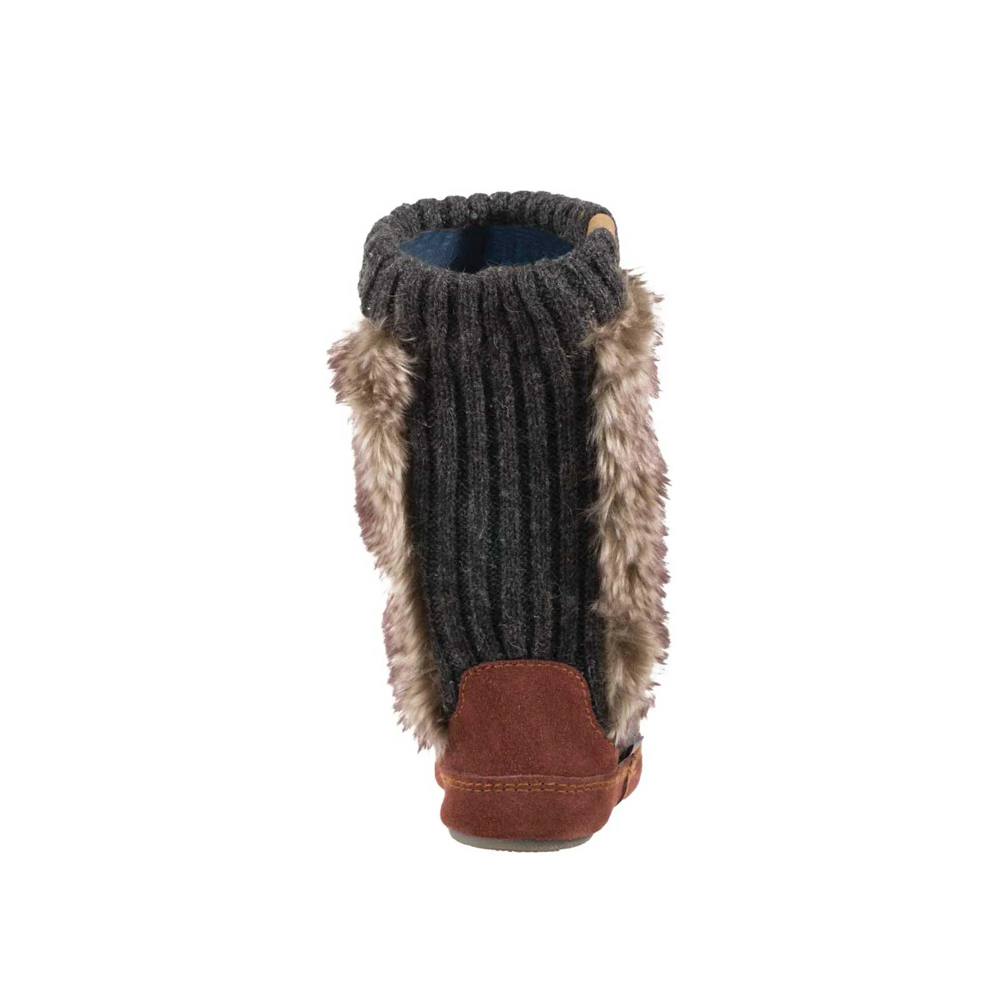 Acorn Kid's Slouch Boot Slippers - Comfort Charcoal Faux Fur, K8/9 | A18703ADS8-9