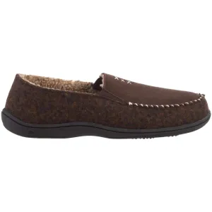 Acorn Men's Crafted Moc Slippers - Suede and Faux Wool, Walnut, Large | A19016WALML