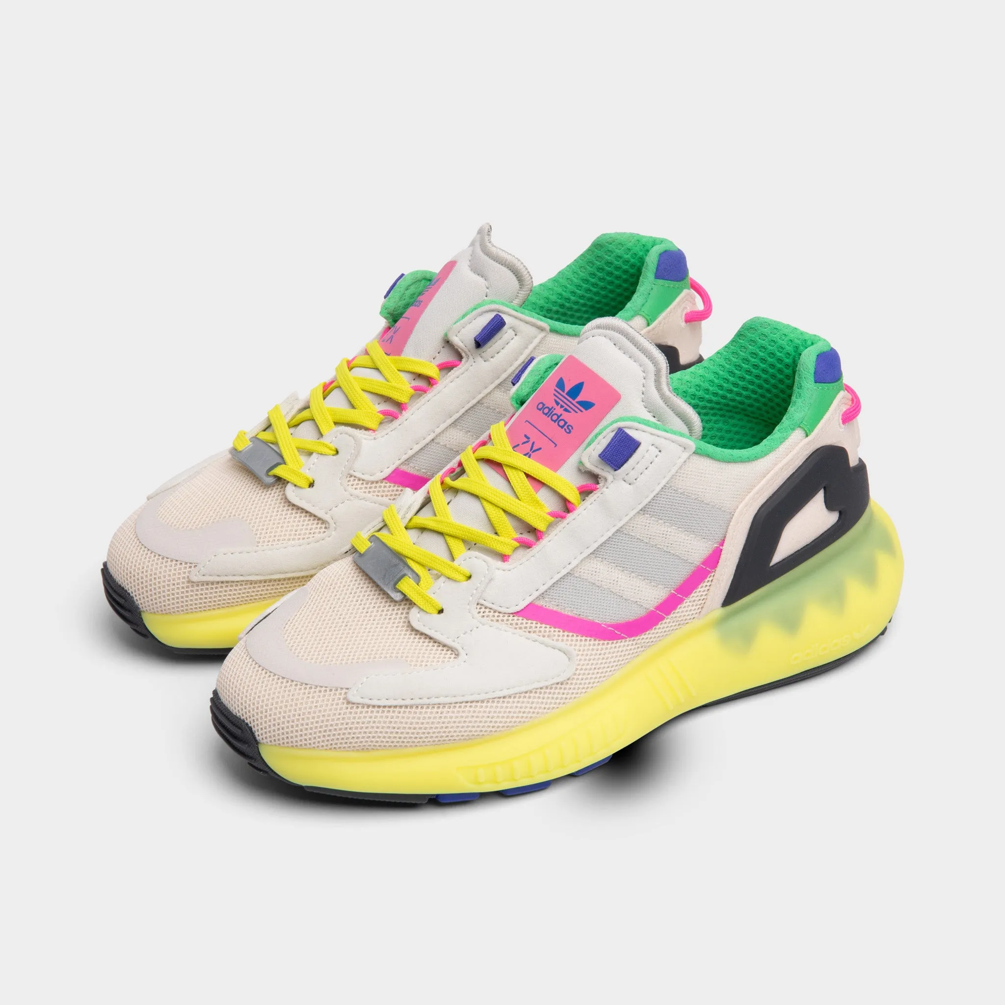 adidas Originals Women's ZX 5K Boost Wonder White / White Tint - Acid Yellow