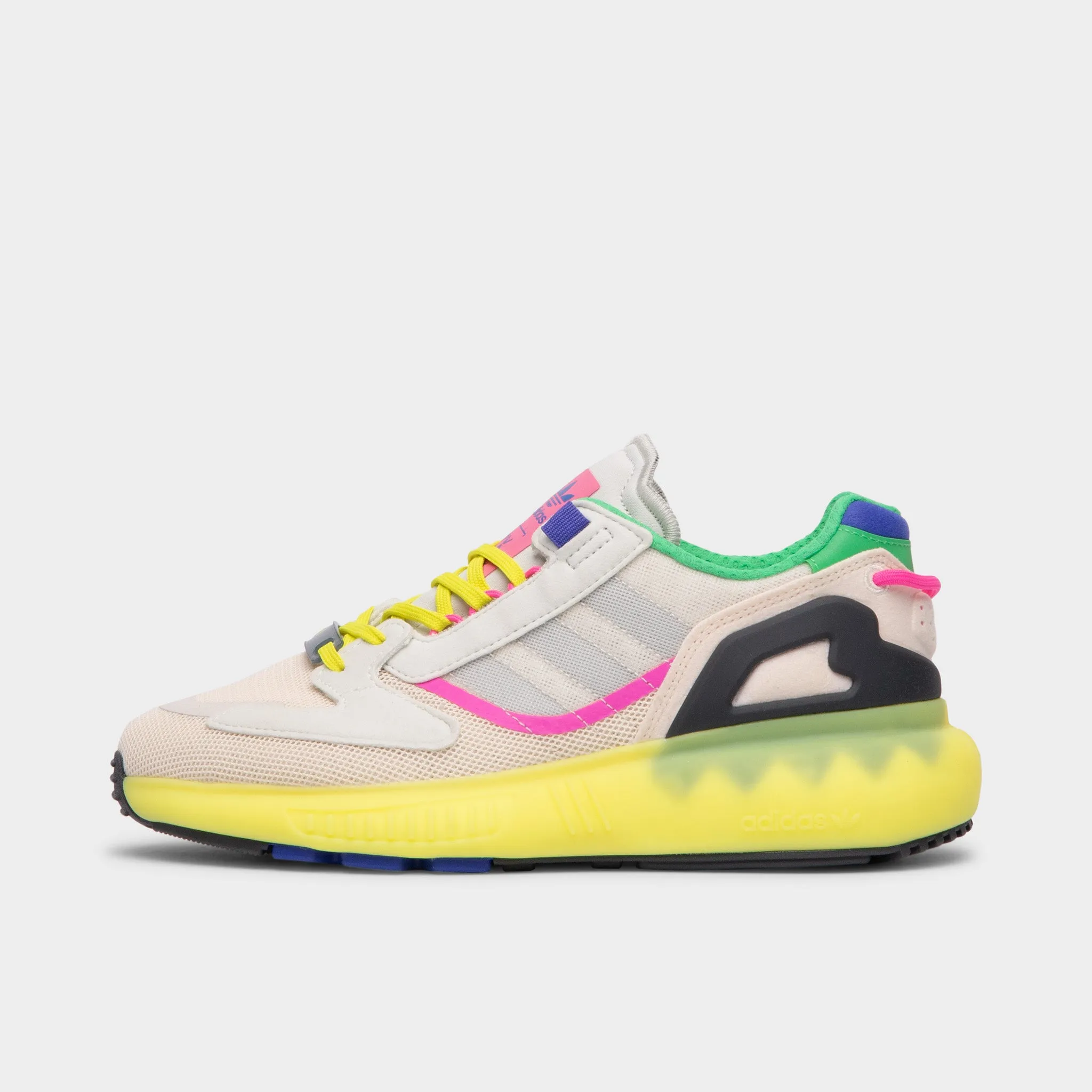 adidas Originals Women's ZX 5K Boost Wonder White / White Tint - Acid Yellow