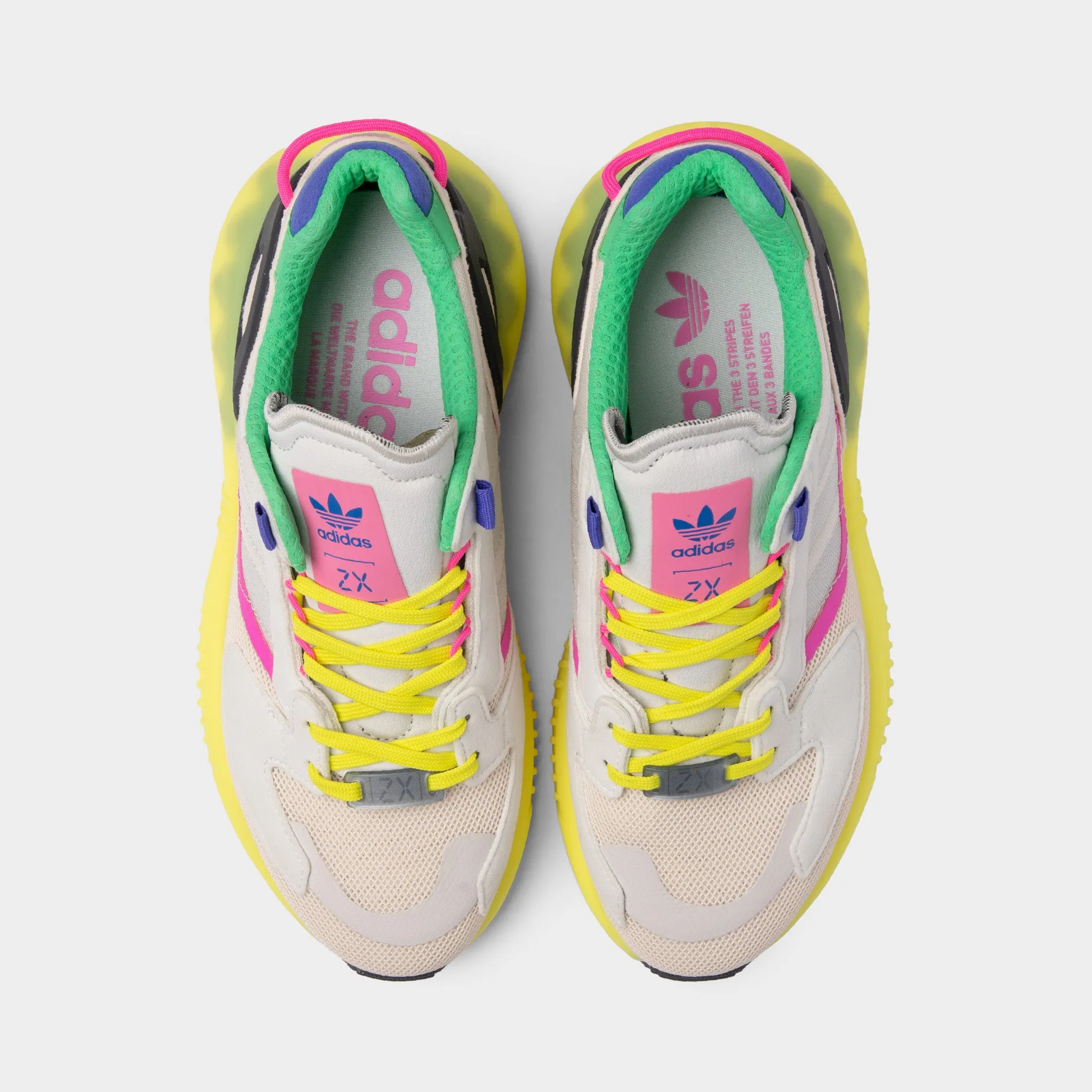 adidas Originals Women's ZX 5K Boost Wonder White / White Tint - Acid Yellow