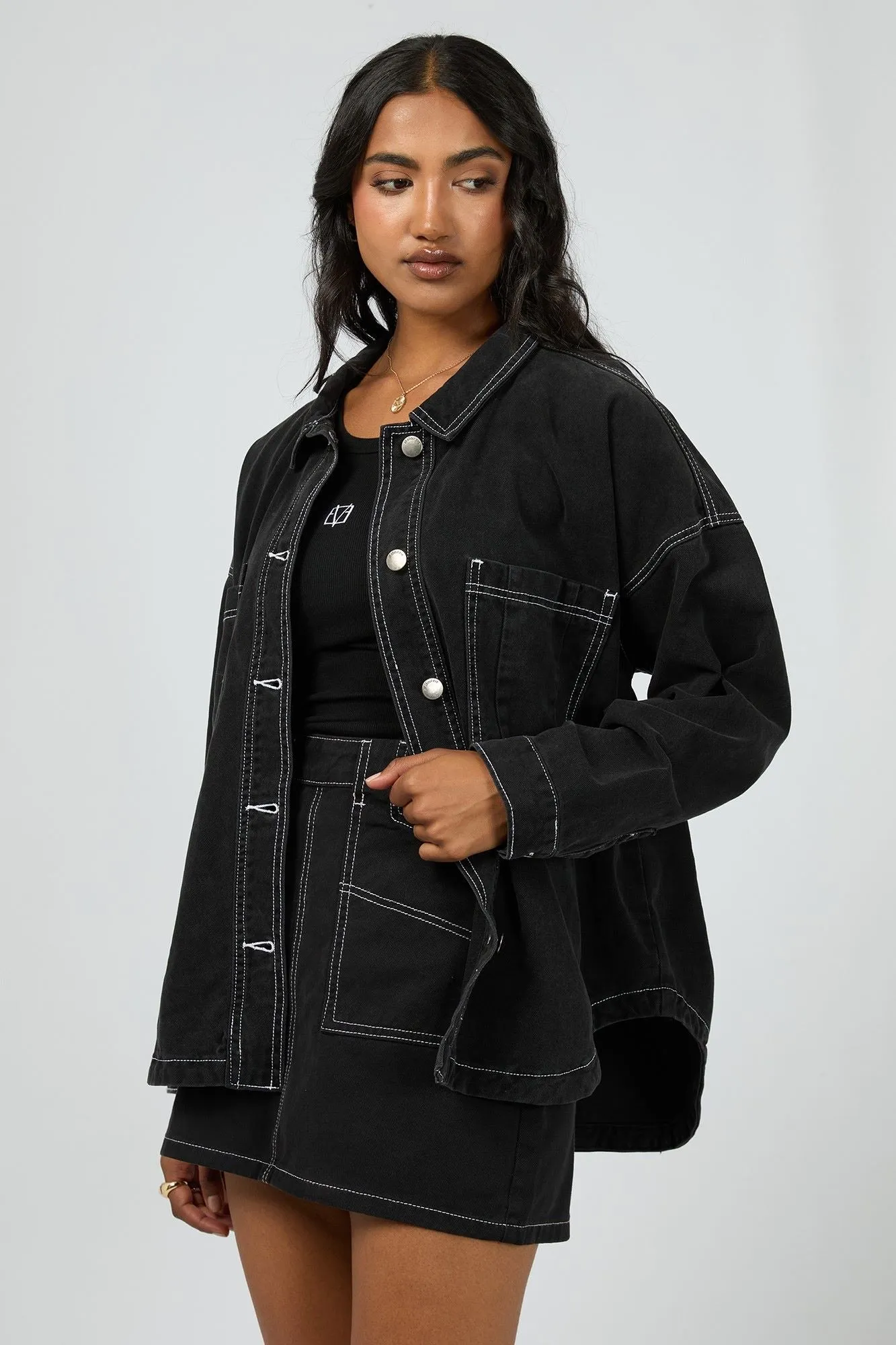 All About Eve Dale Shacket Black