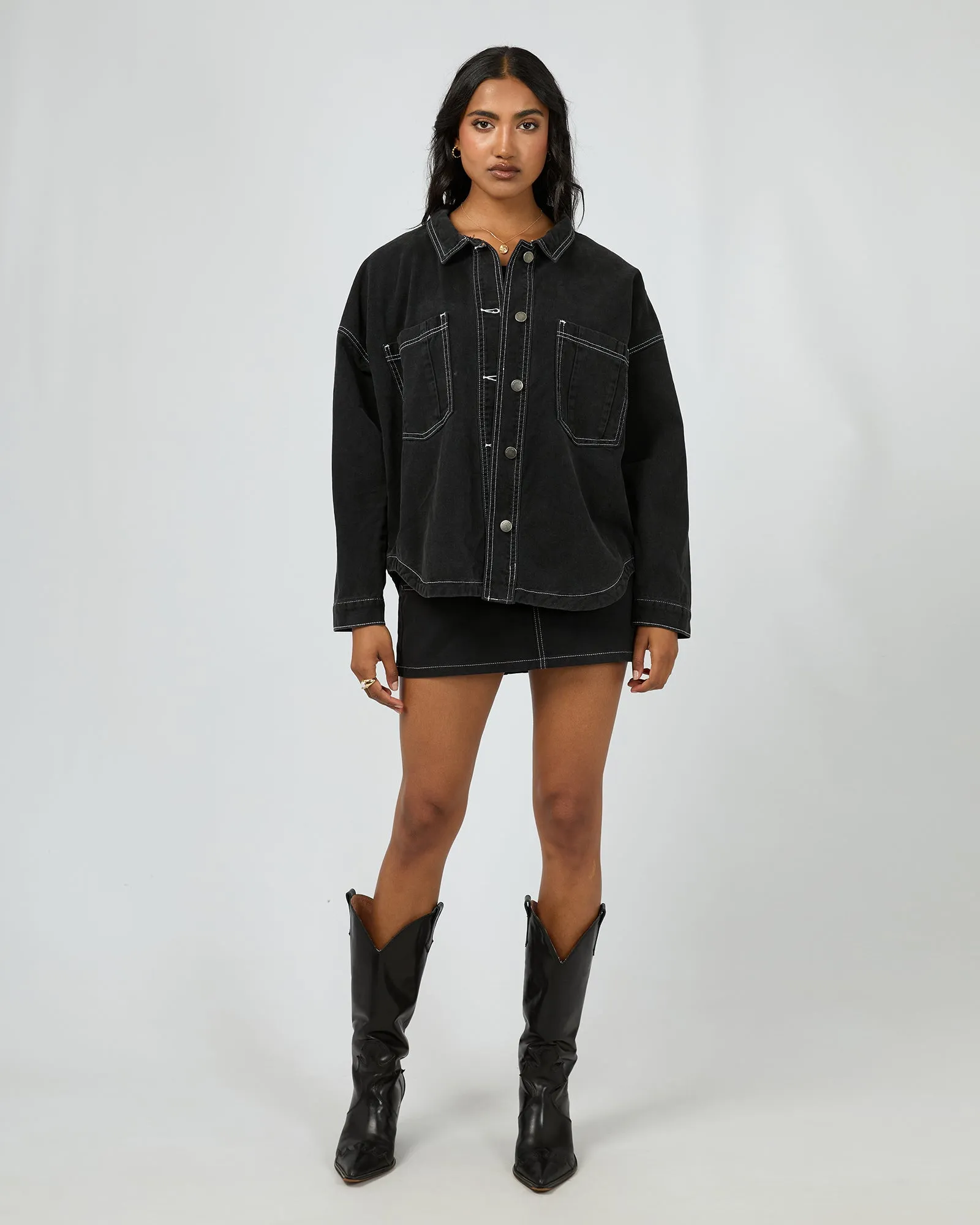 All About Eve Dale Shacket Black