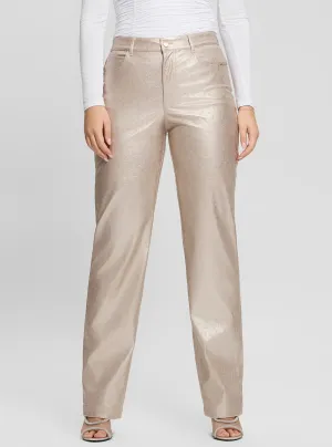 Beige Ambra Metallic Pants