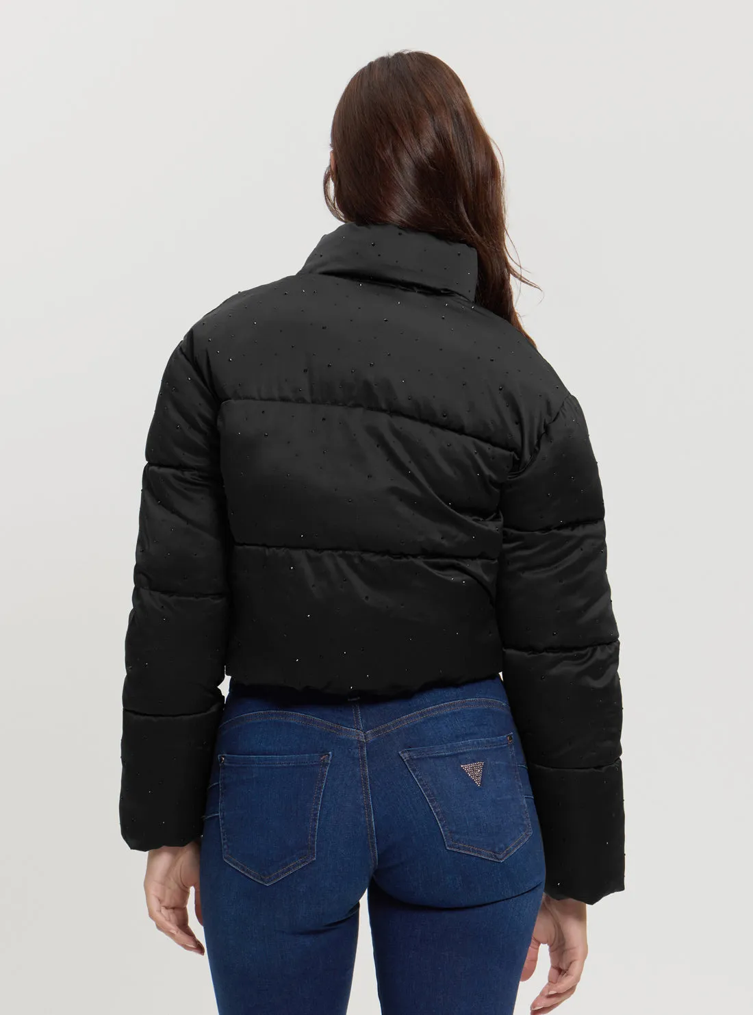 Black Antonia Strass Puffer Jacket