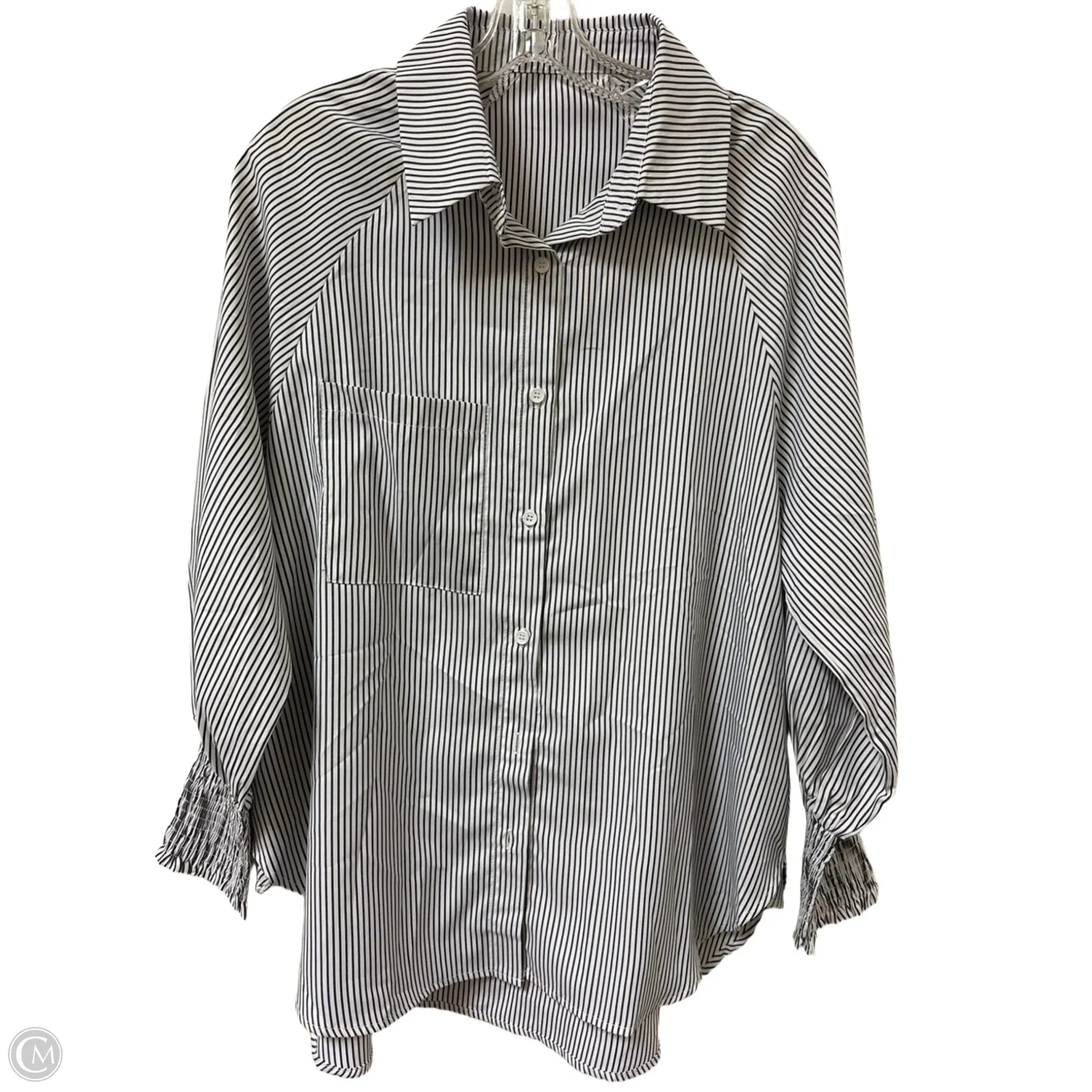 Blouse Long Sleeve By Clothes Mentor In Grey, Size: S