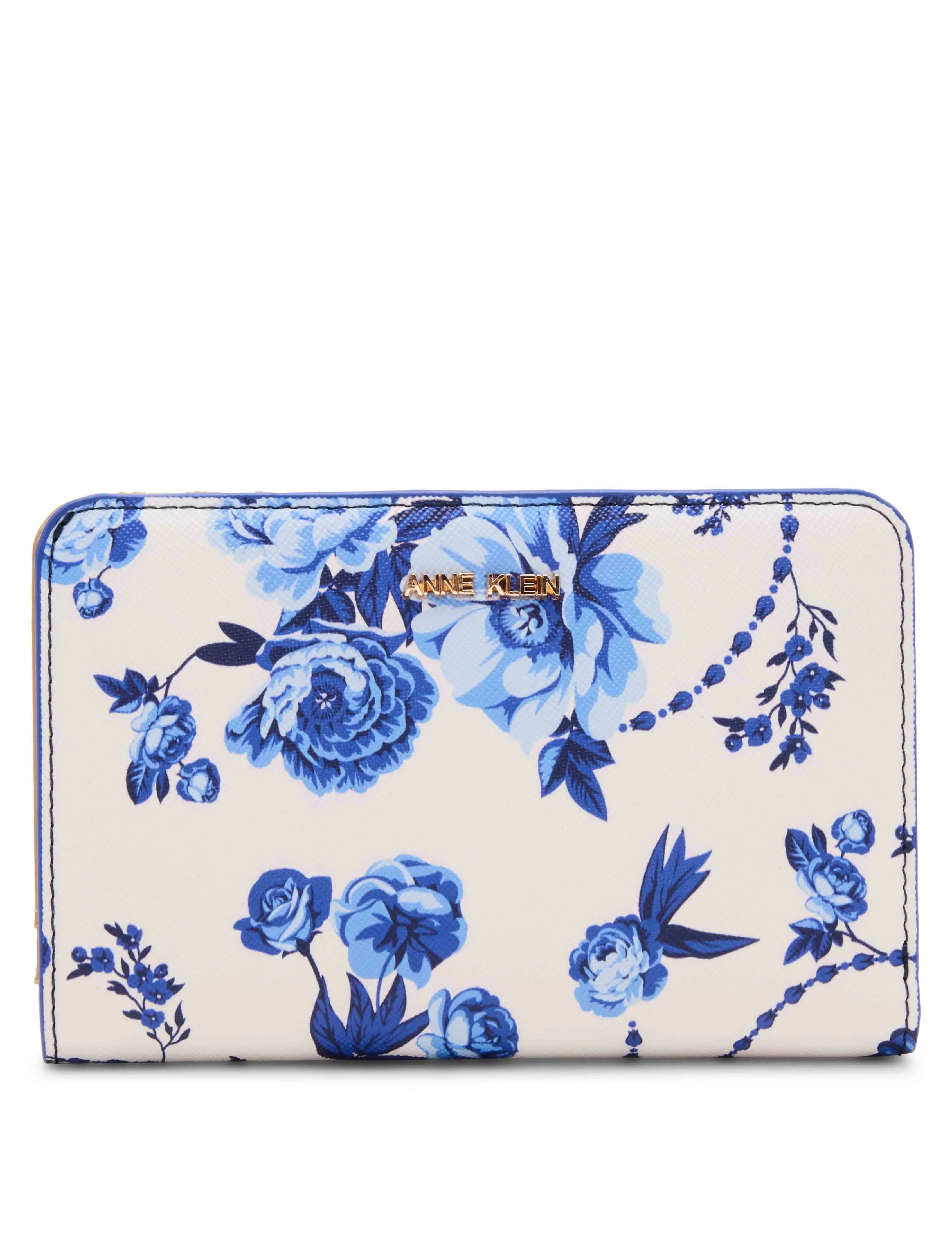Blue Toile Medum Snap Bifold Wallet