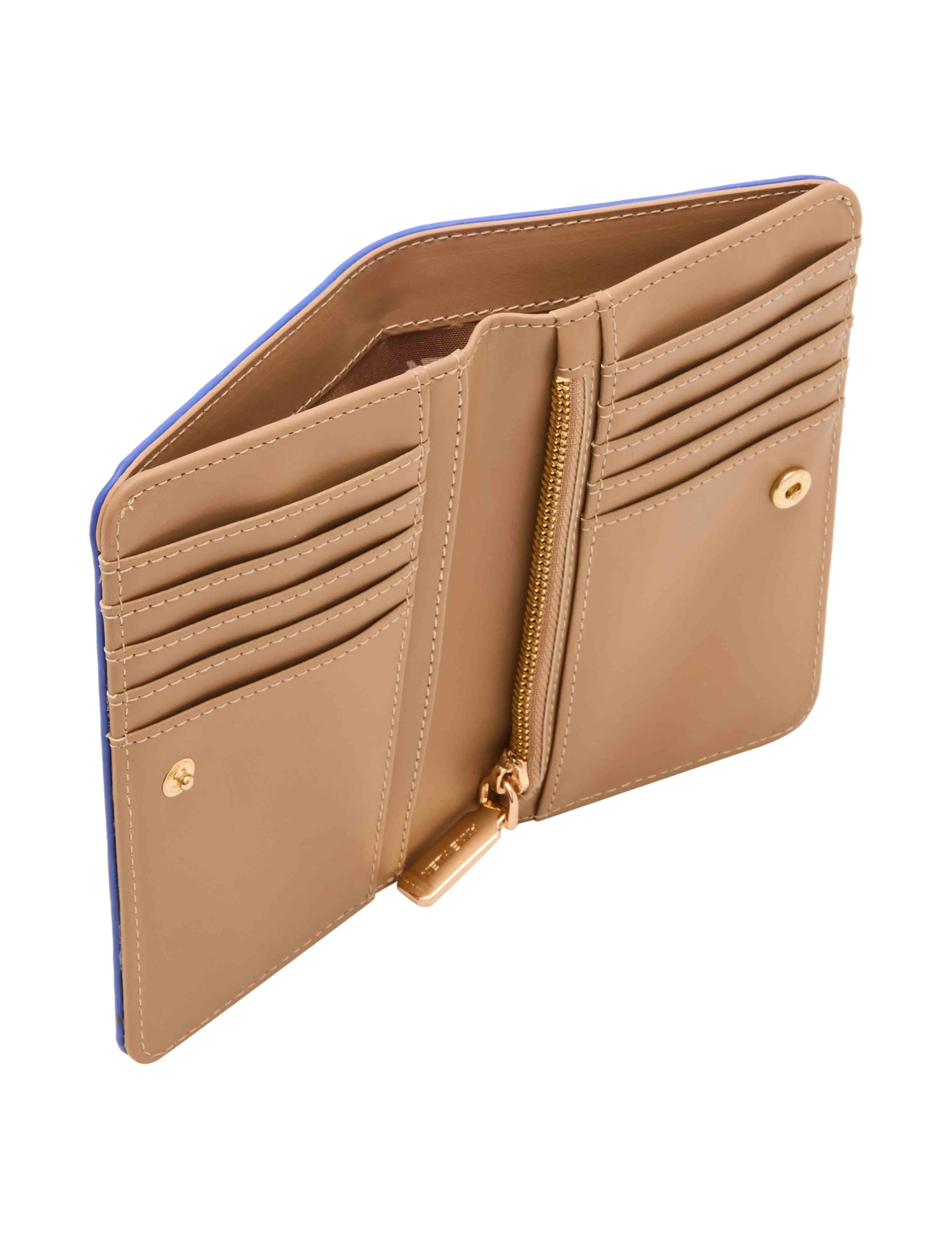 Blue Toile Medum Snap Bifold Wallet