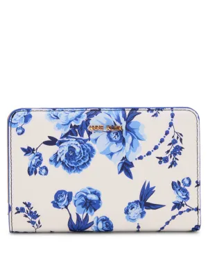Blue Toile Medum Snap Bifold Wallet