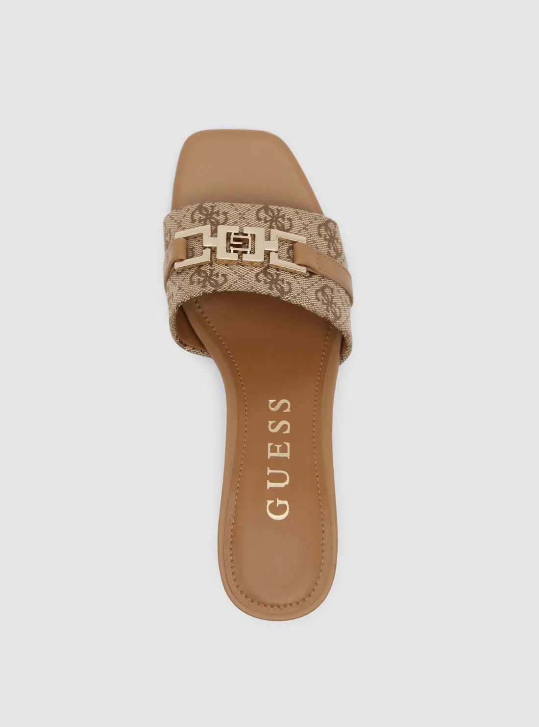Brown Logo Gallory Block Heel