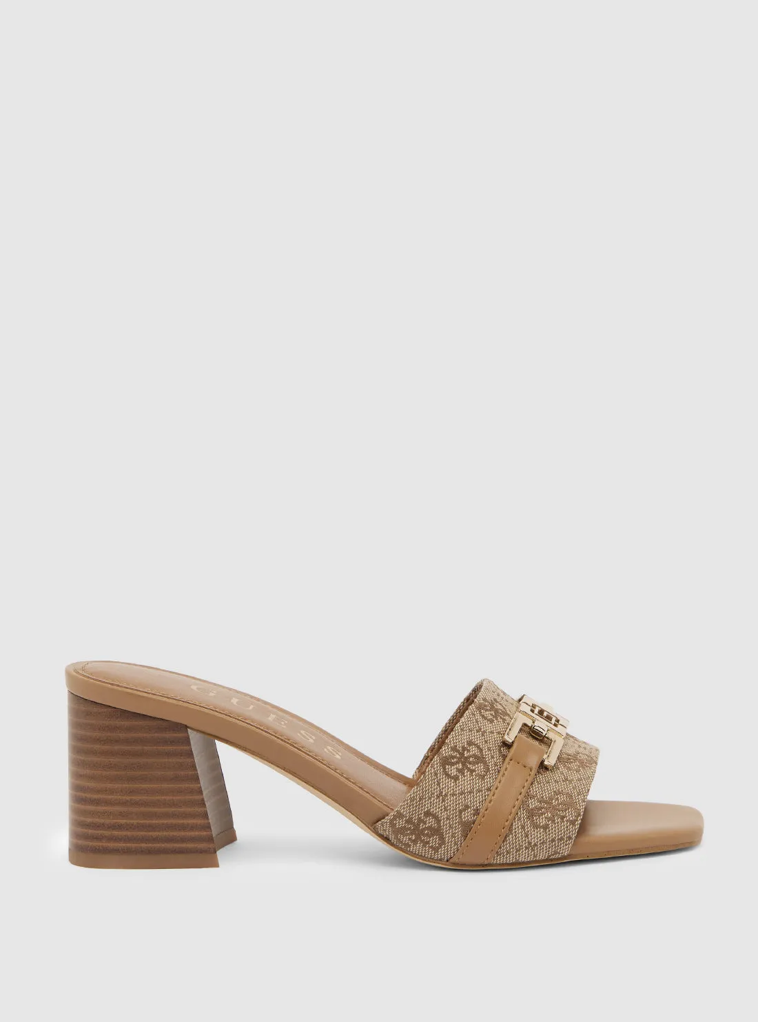 Brown Logo Gallory Block Heel