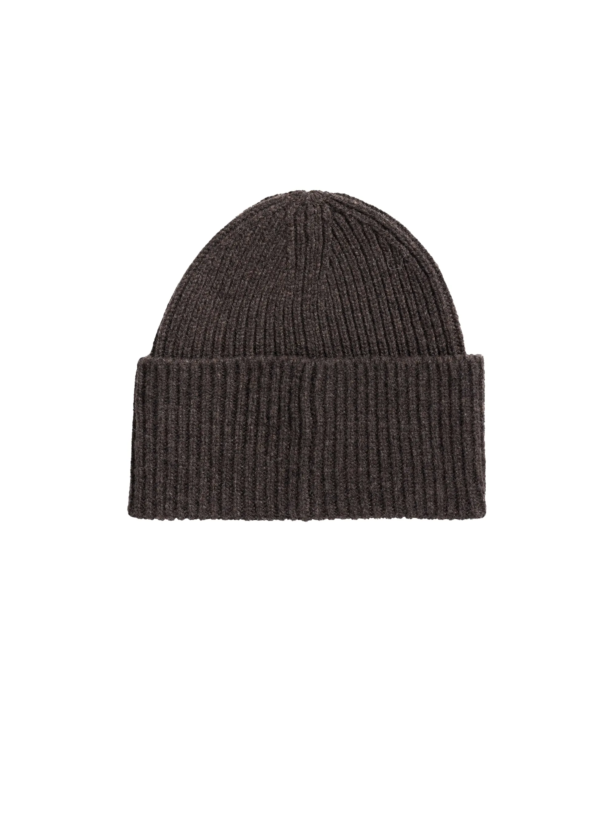 Brown Ribbed Wool Hat