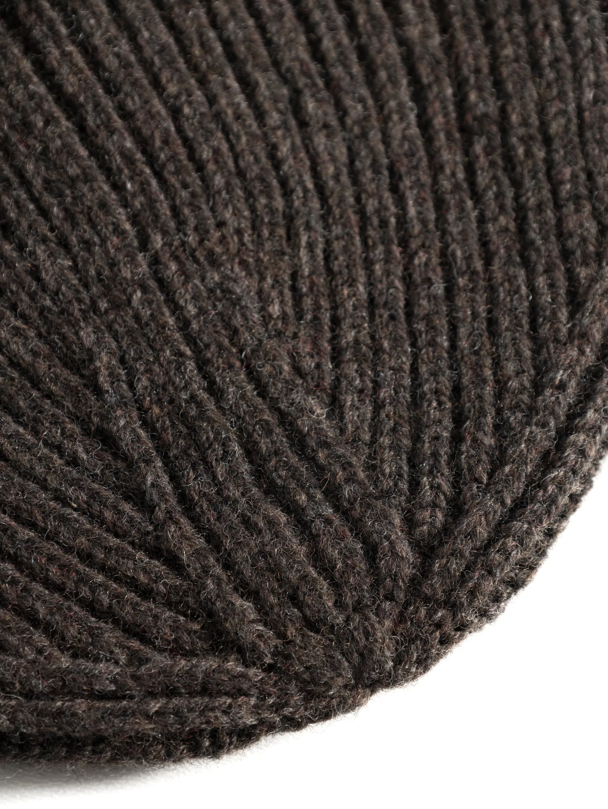 Brown Ribbed Wool Hat