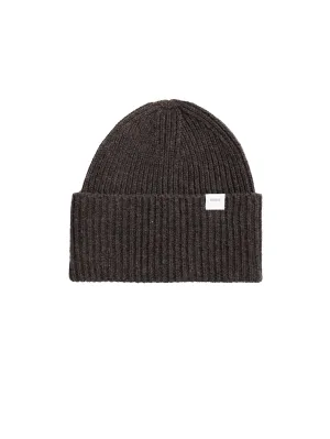 Brown Ribbed Wool Hat