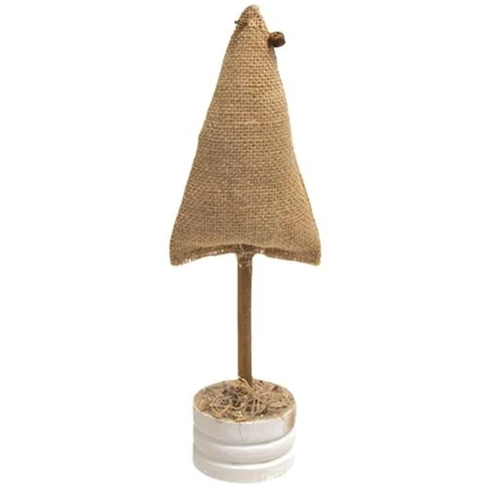 *Burlap Christmas Tree on Base 12"