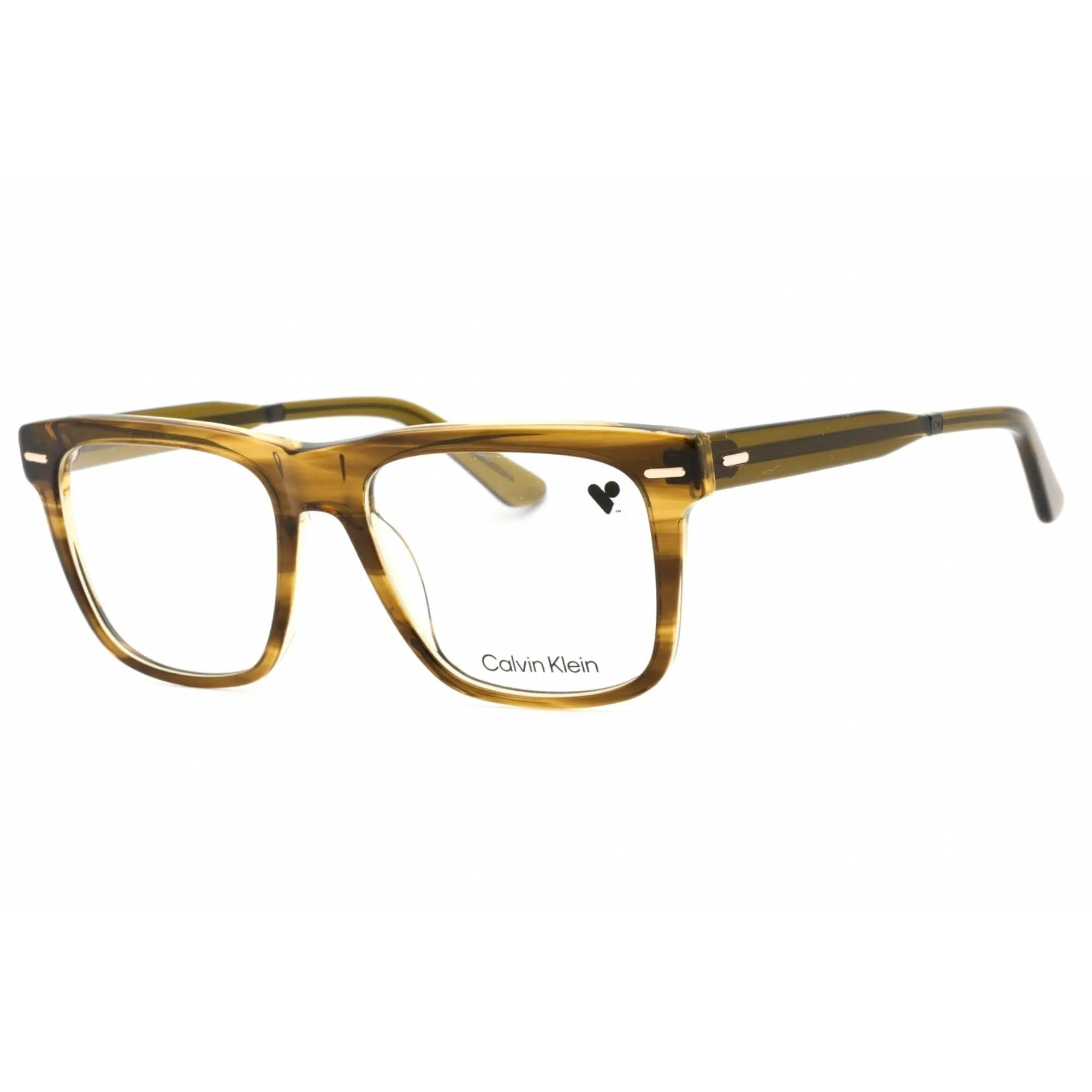 Calvin Klein Men's Eyeglasses - Striped Olive Full Rim Rectangular Frame | CK22538 317