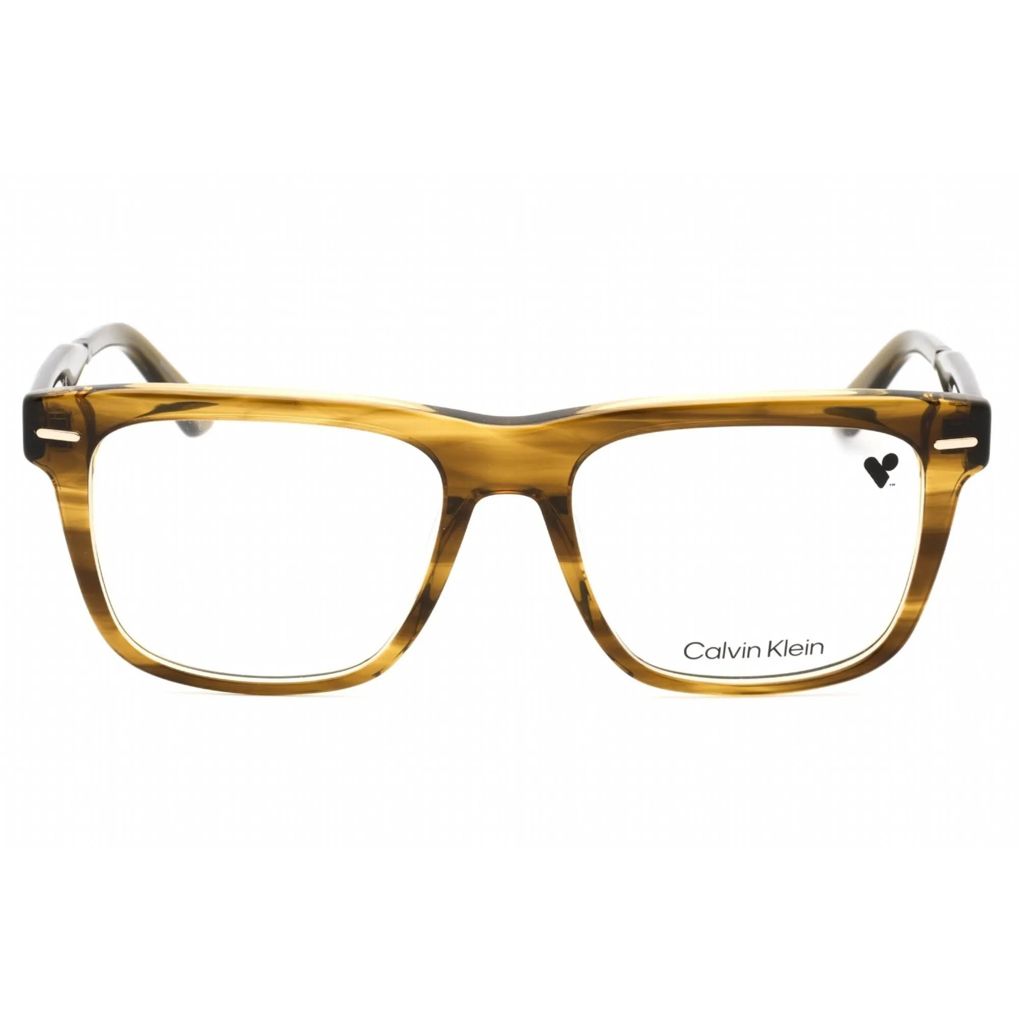 Calvin Klein Men's Eyeglasses - Striped Olive Full Rim Rectangular Frame | CK22538 317