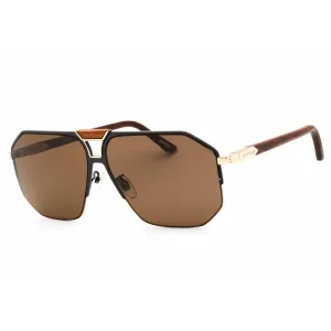 Chopard Men's Sunglasses - Shiny Rose Gold/Brown Metal Aviator Frame | SCHG61V 367P