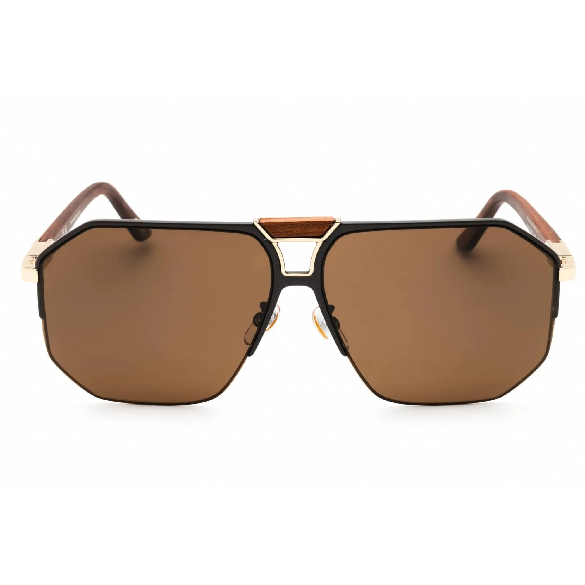 Chopard Men's Sunglasses - Shiny Rose Gold/Brown Metal Aviator Frame | SCHG61V 367P