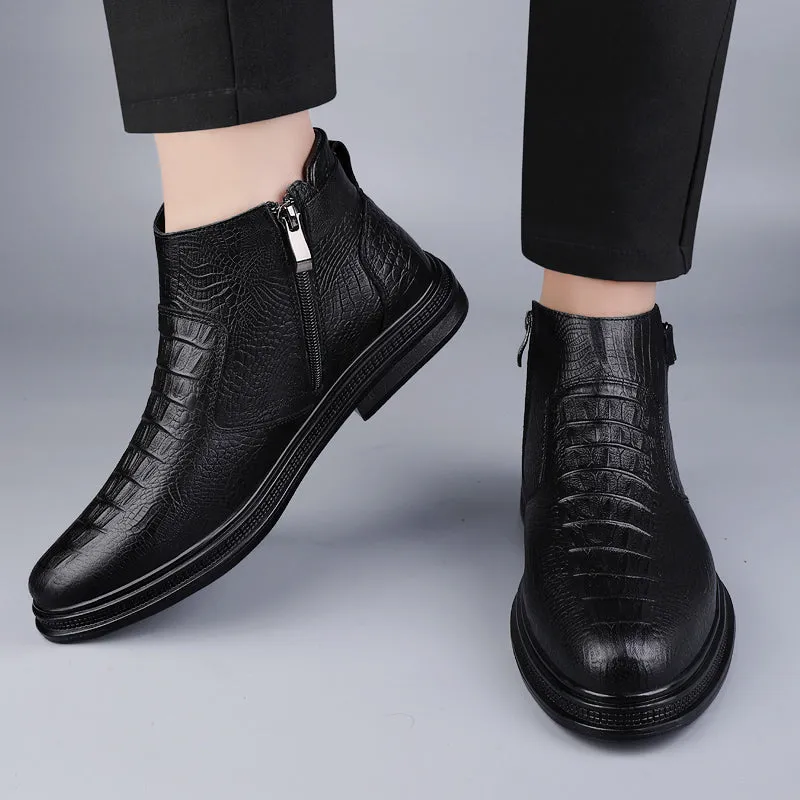 Cowhide Boots Warm Winter Boots