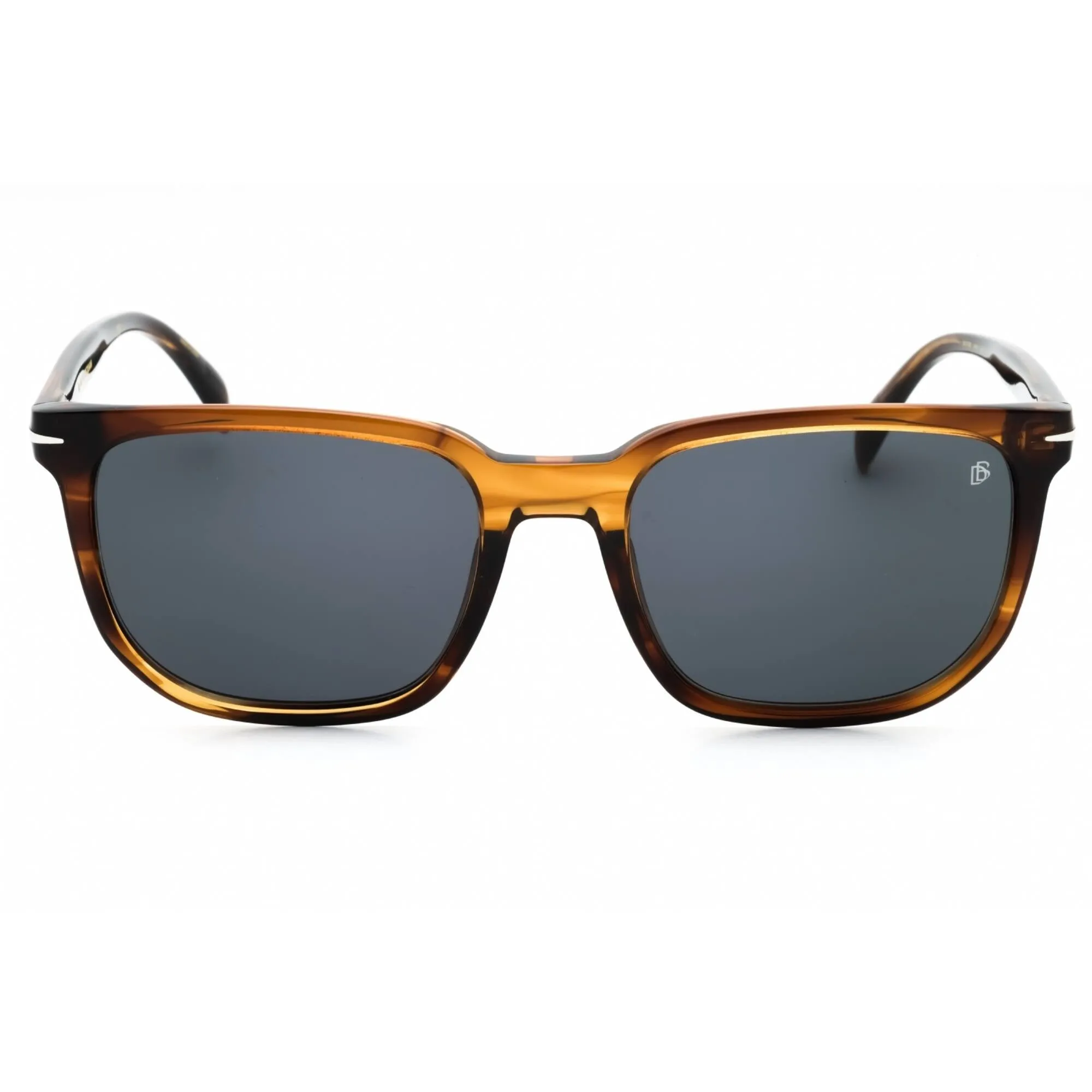 David Beckham Men's Sunglasses - Striped Brown Plastic Square | DB 1076/S 0KVI IR