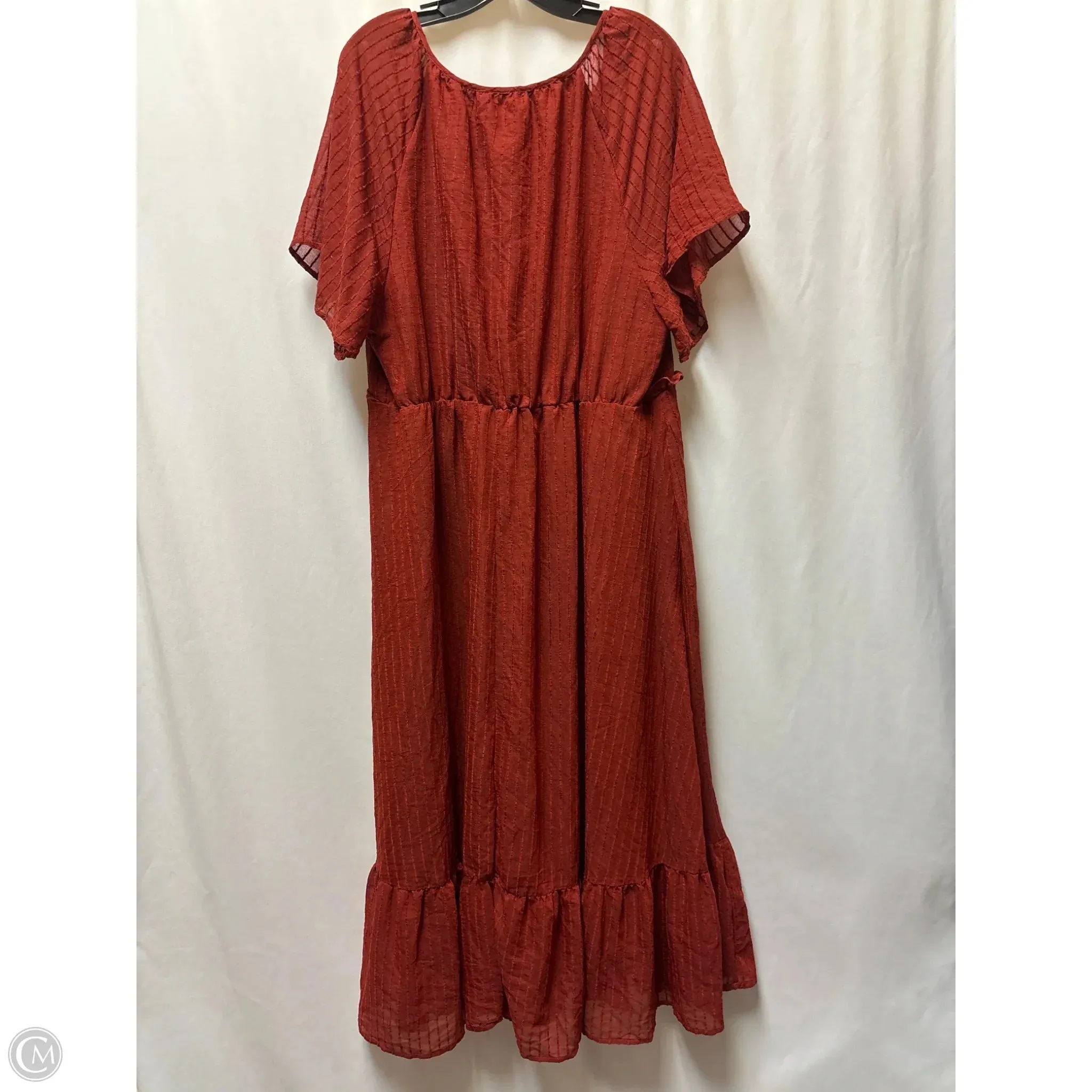 Dress Casual Maxi By Clothes Mentor In Maroon, Size: 1x