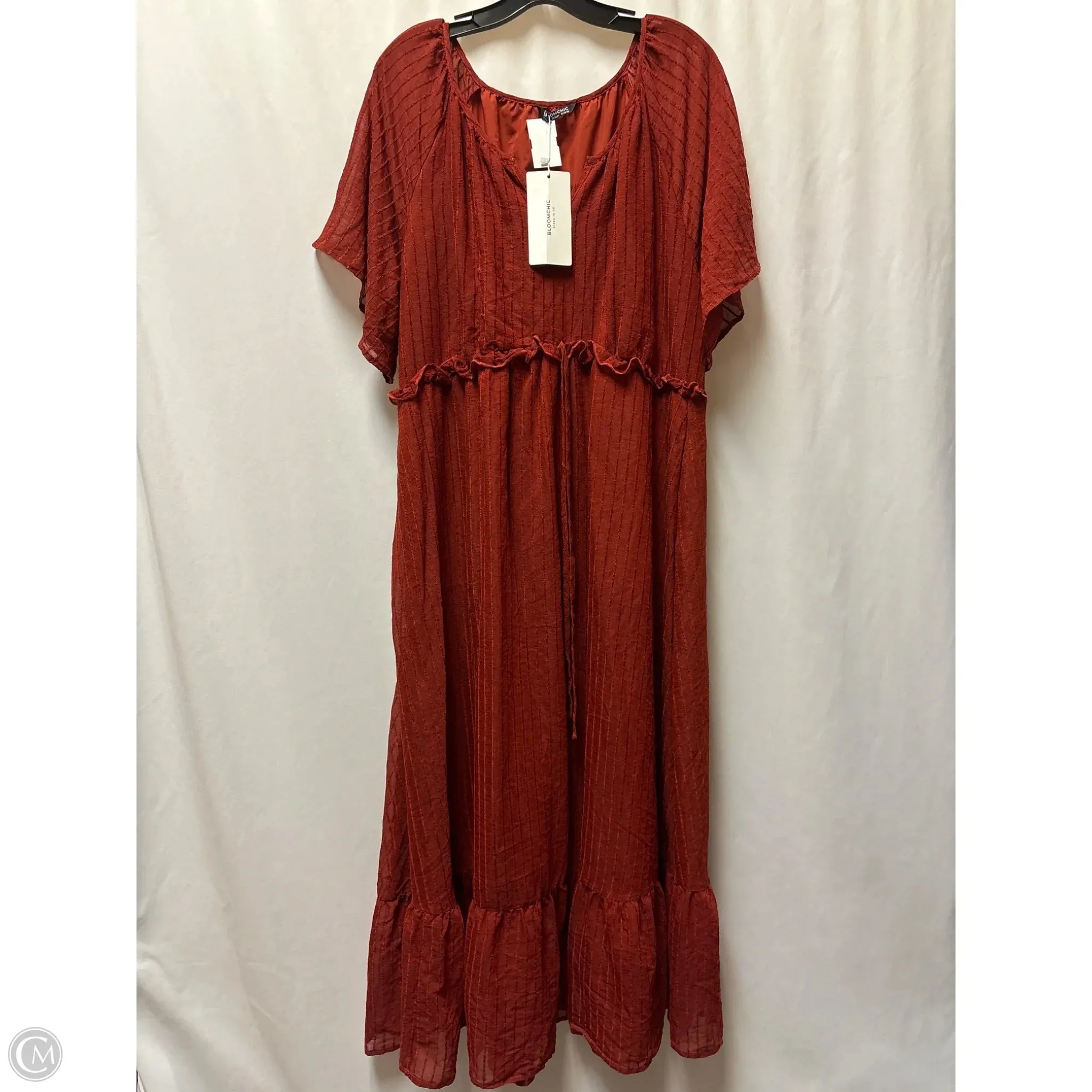 Dress Casual Maxi By Clothes Mentor In Maroon, Size: 1x