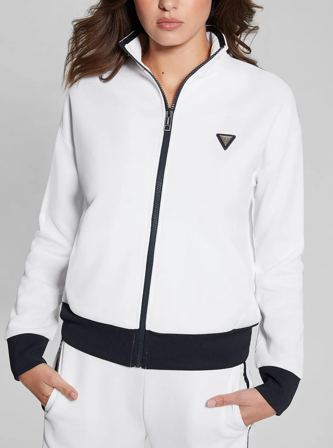 Eco White Mylah Zip Jacket