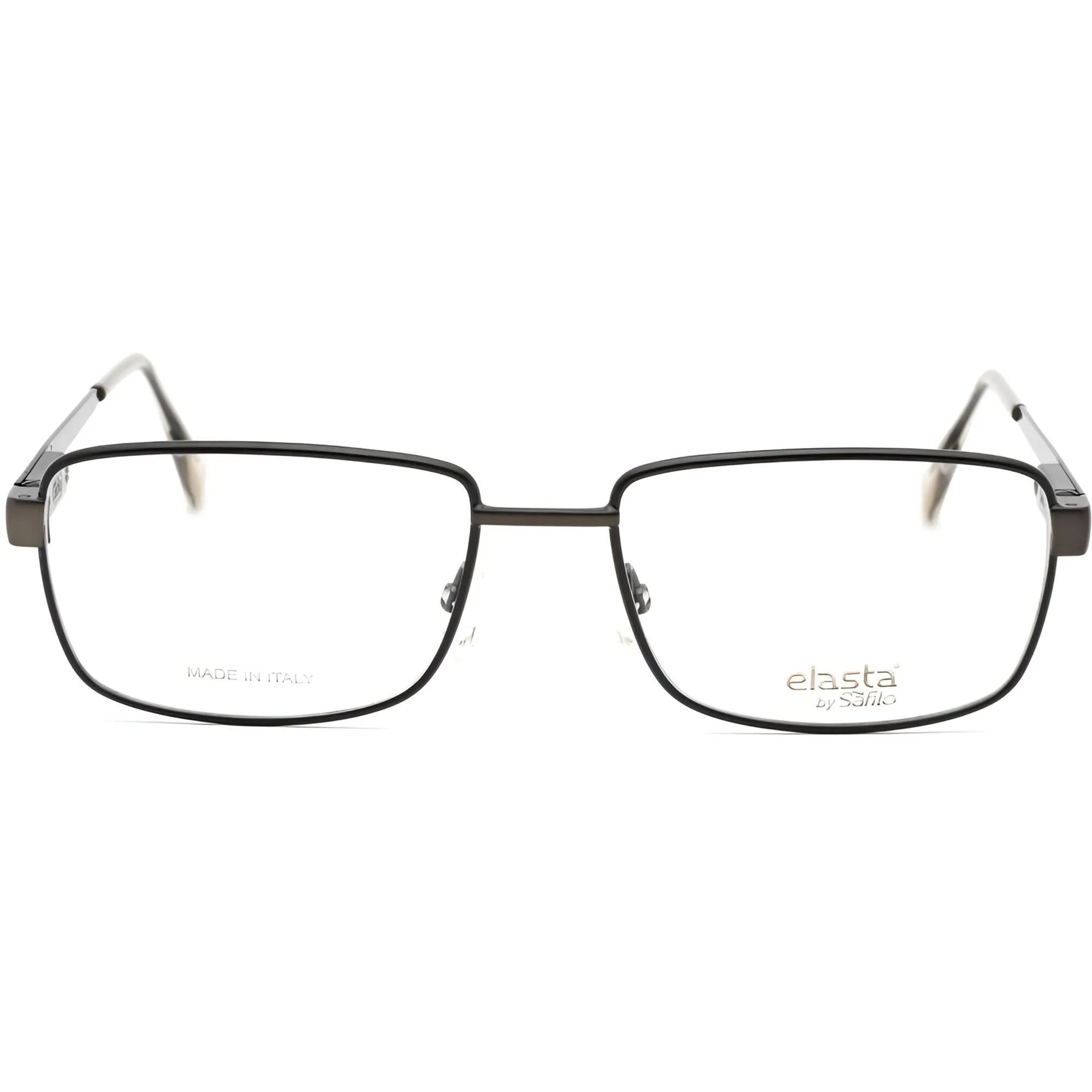 Elasta Men's Eyeglasses - Matte Gray Metal Full Rim Rectangular Frame | 3102/N 0RIW 00