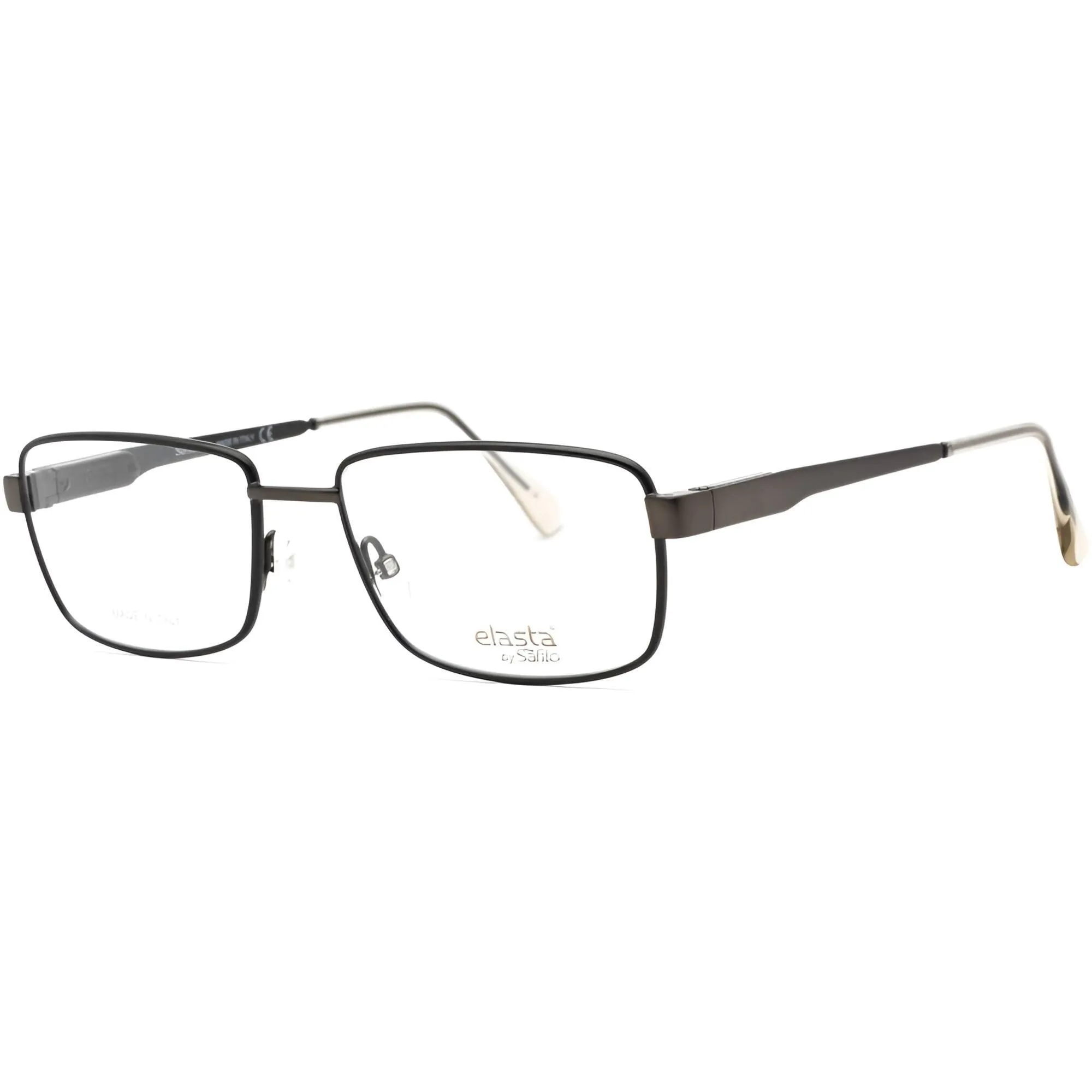 Elasta Men's Eyeglasses - Matte Gray Metal Full Rim Rectangular Frame | 3102/N 0RIW 00