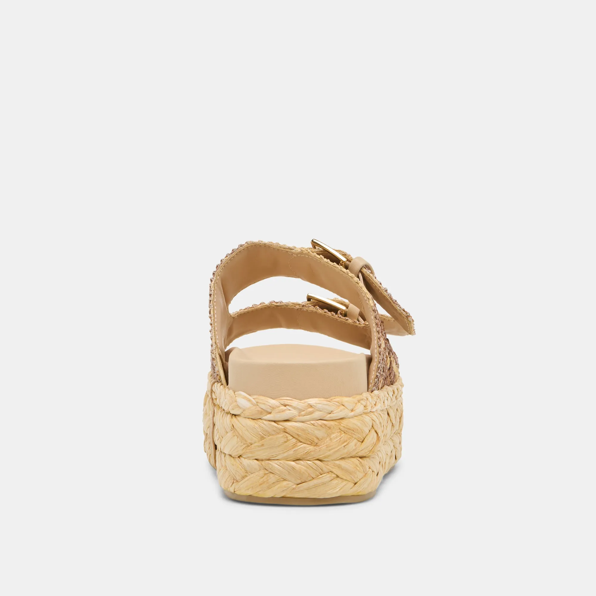 FALYN SANDALS BROWN NATURAL WOVEN RAFFIA