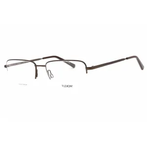 Flexon Men's Eyeglasses - Brown Rectangular Half Rim Metal Frame | FLEXON H6050 210
