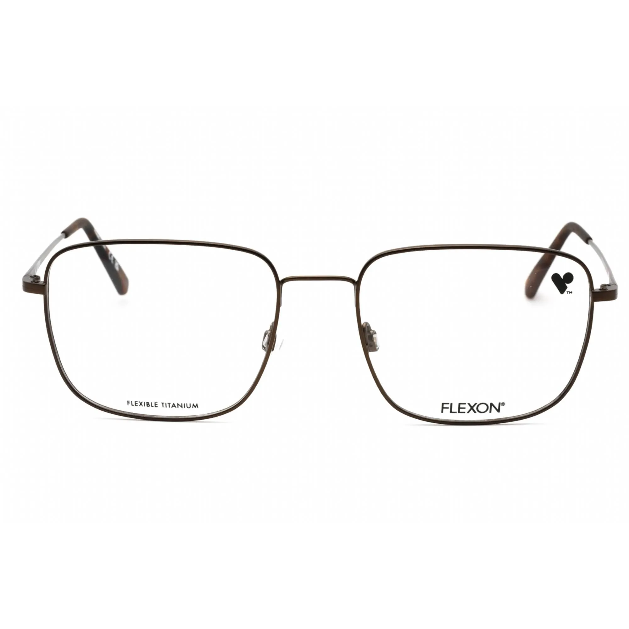 Flexon Men's Eyeglasses - Coffee Metal Rectangular Full Rim Frame | FLEXON H6064 210