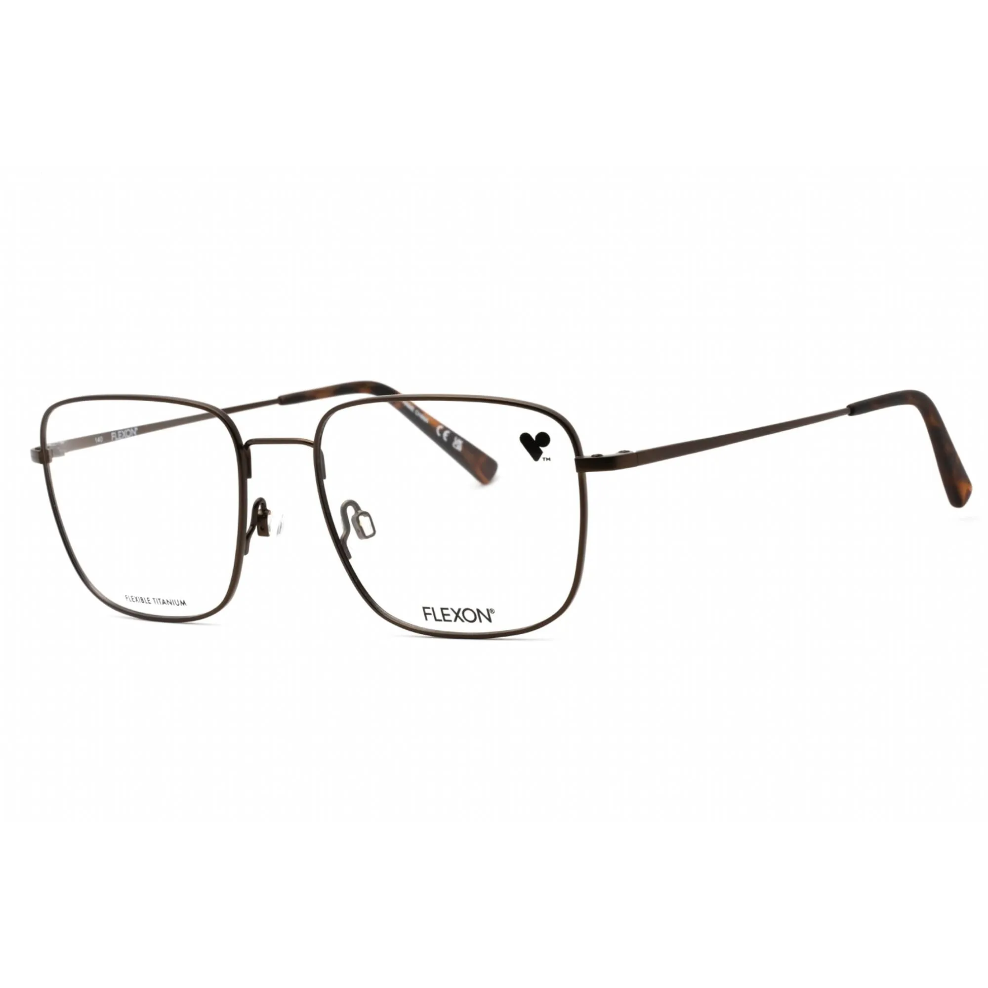 Flexon Men's Eyeglasses - Coffee Metal Rectangular Full Rim Frame | FLEXON H6064 210