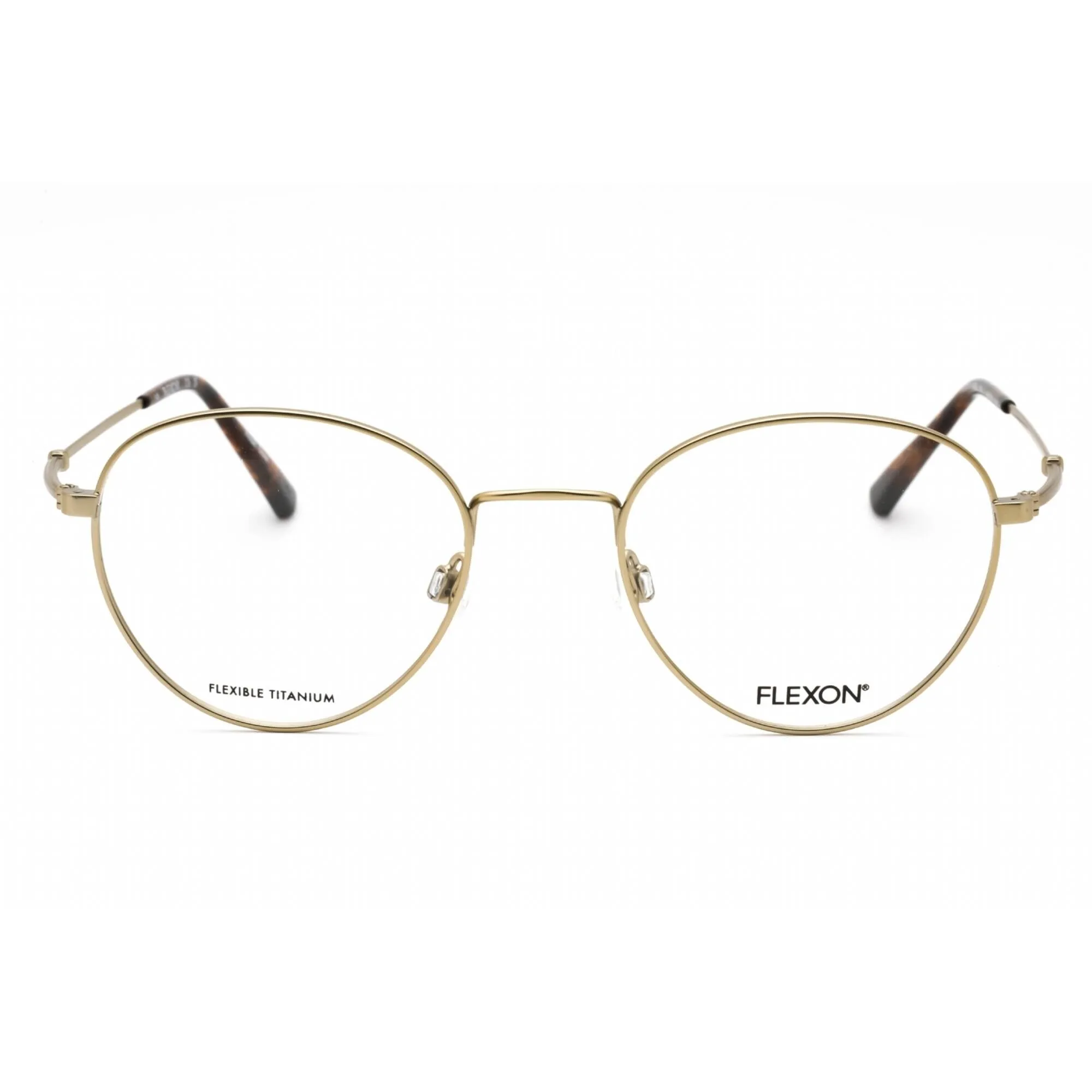 Flexon Men's Eyeglasses - Gold Metal Round Full Rim Frame | FLEXON H6032 710