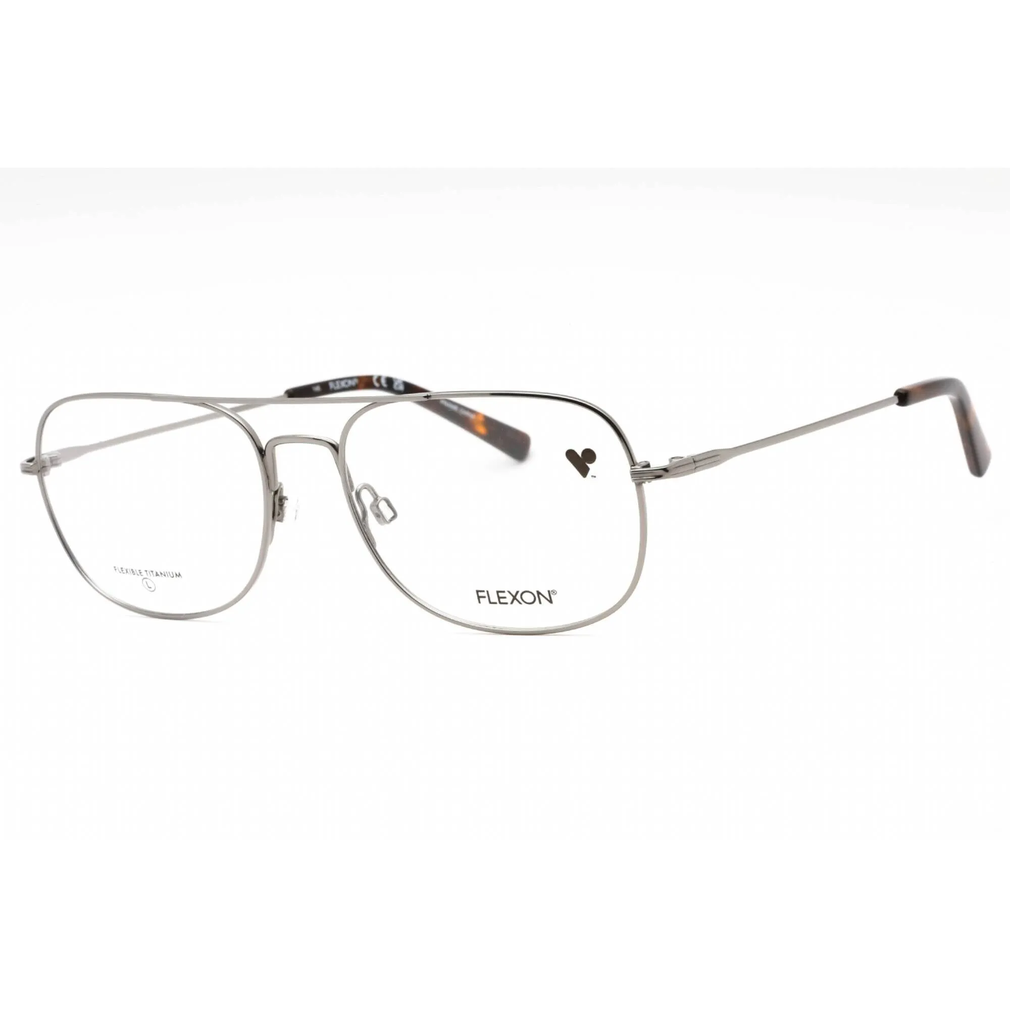 Flexon Men's Eyeglasses - Gunmetal Aviator Metal Full Rim Frame | FLEXON H6066 070