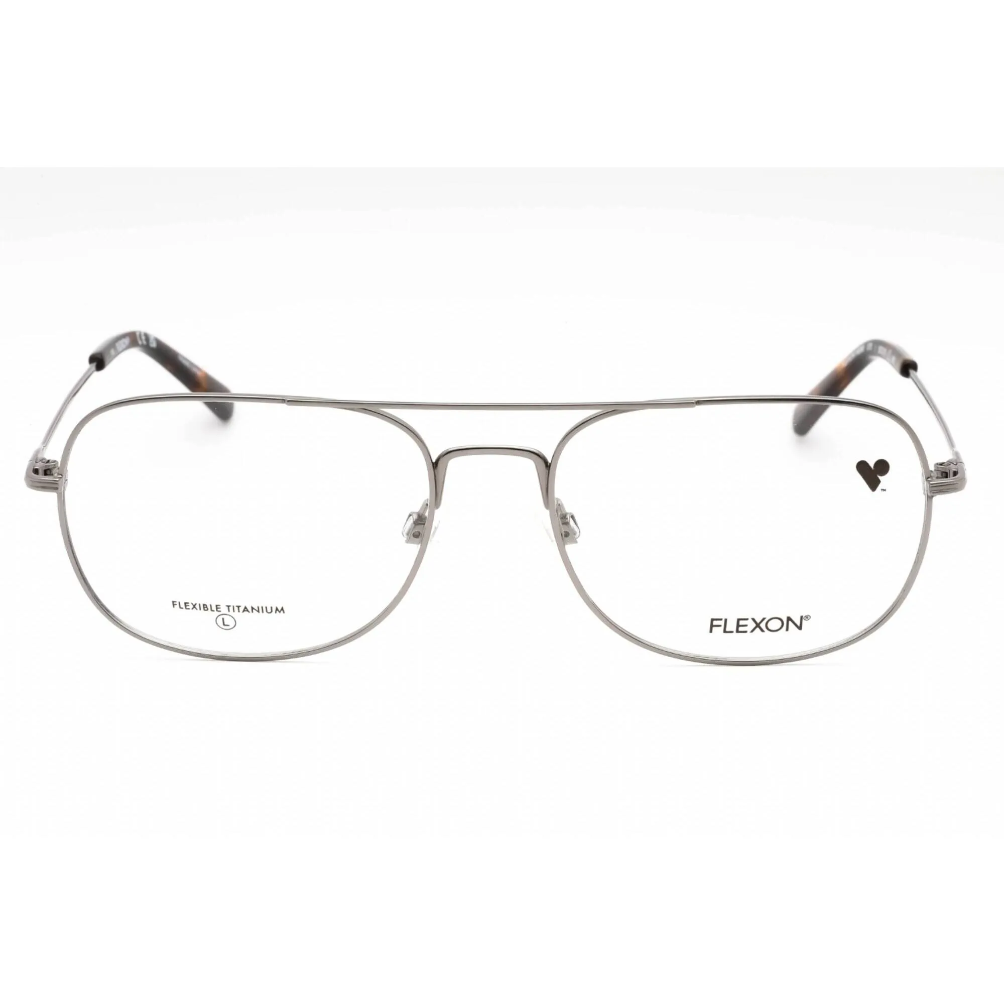 Flexon Men's Eyeglasses - Gunmetal Aviator Metal Full Rim Frame | FLEXON H6066 070