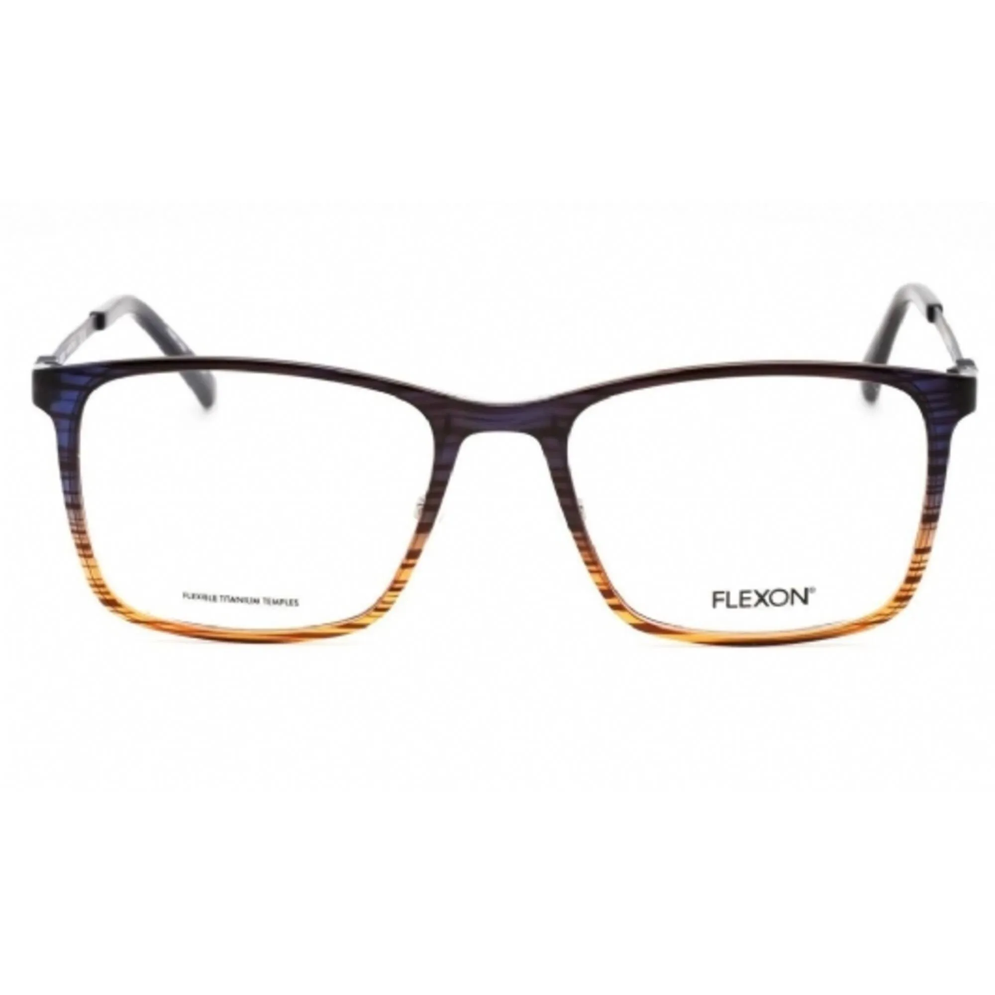 Flexon Men's Eyeglasses - Navy/Amber Gradient Plastic Square Frame | FLEXON EP8011 418