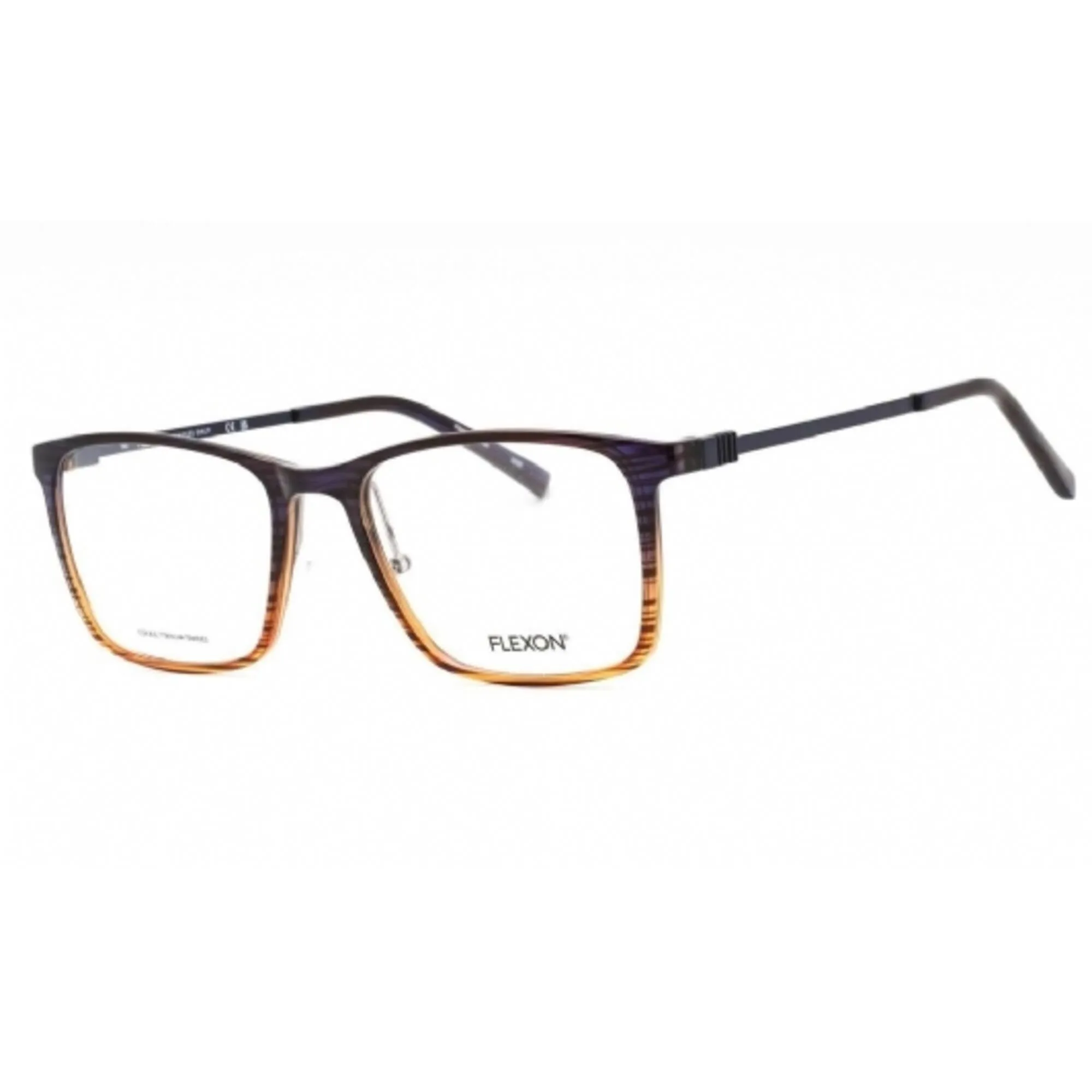 Flexon Men's Eyeglasses - Navy/Amber Gradient Plastic Square Frame | FLEXON EP8011 418
