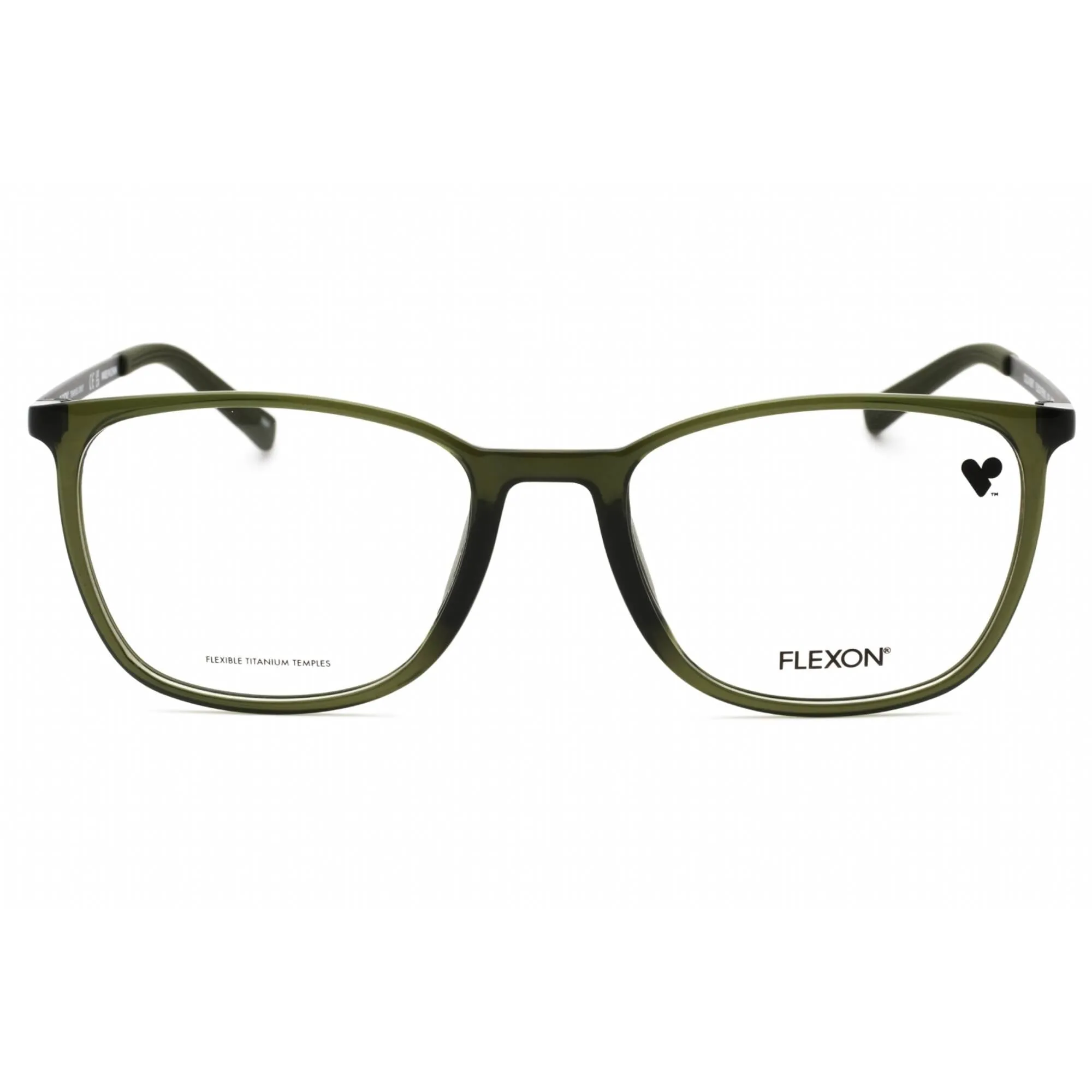 Flexon Men's Eyeglasses - Shiny Olive Acetate Rectangular Frame | FLEXON EP8013 310