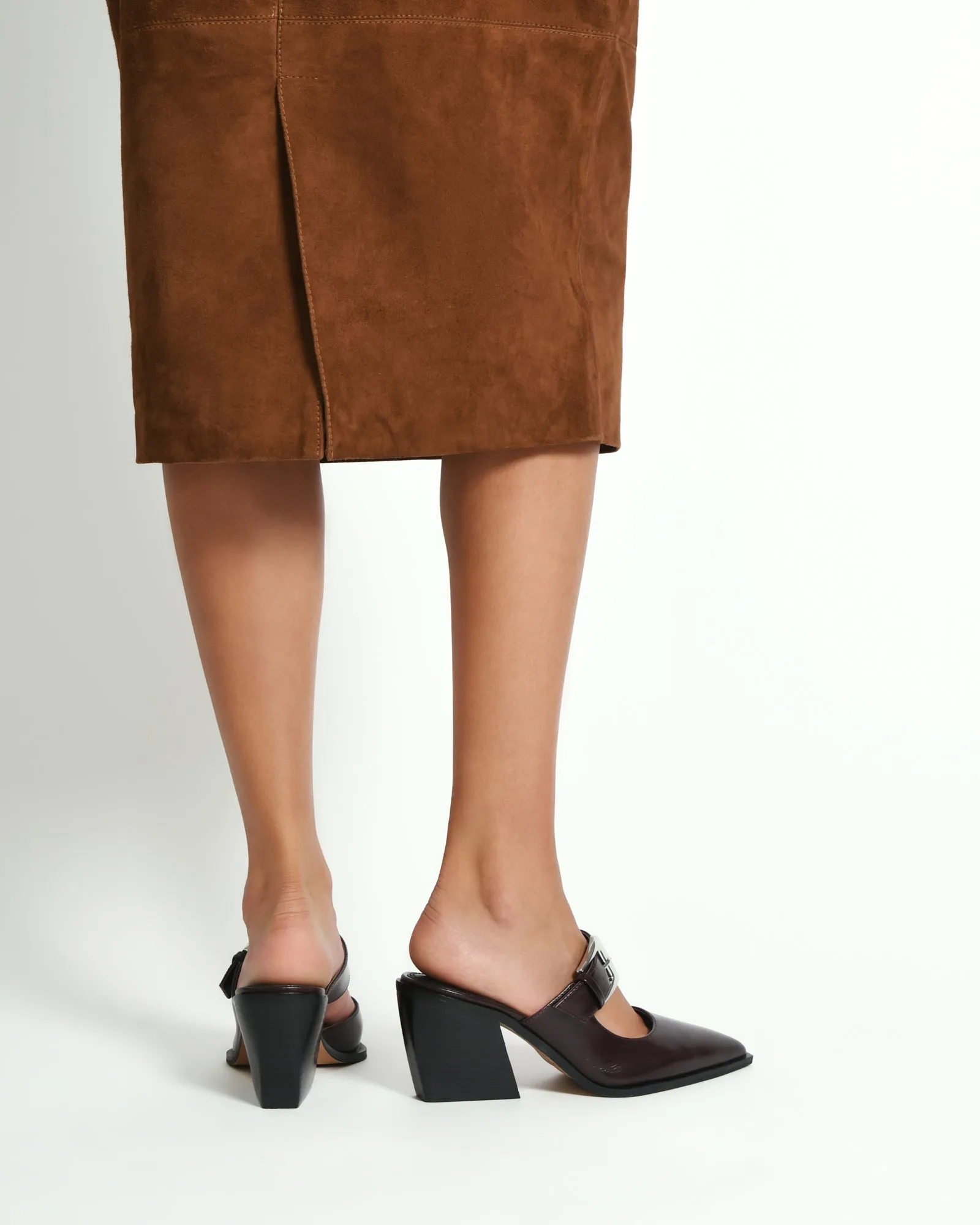 FLOSSY MID HEELS MERLOT LEATHER
