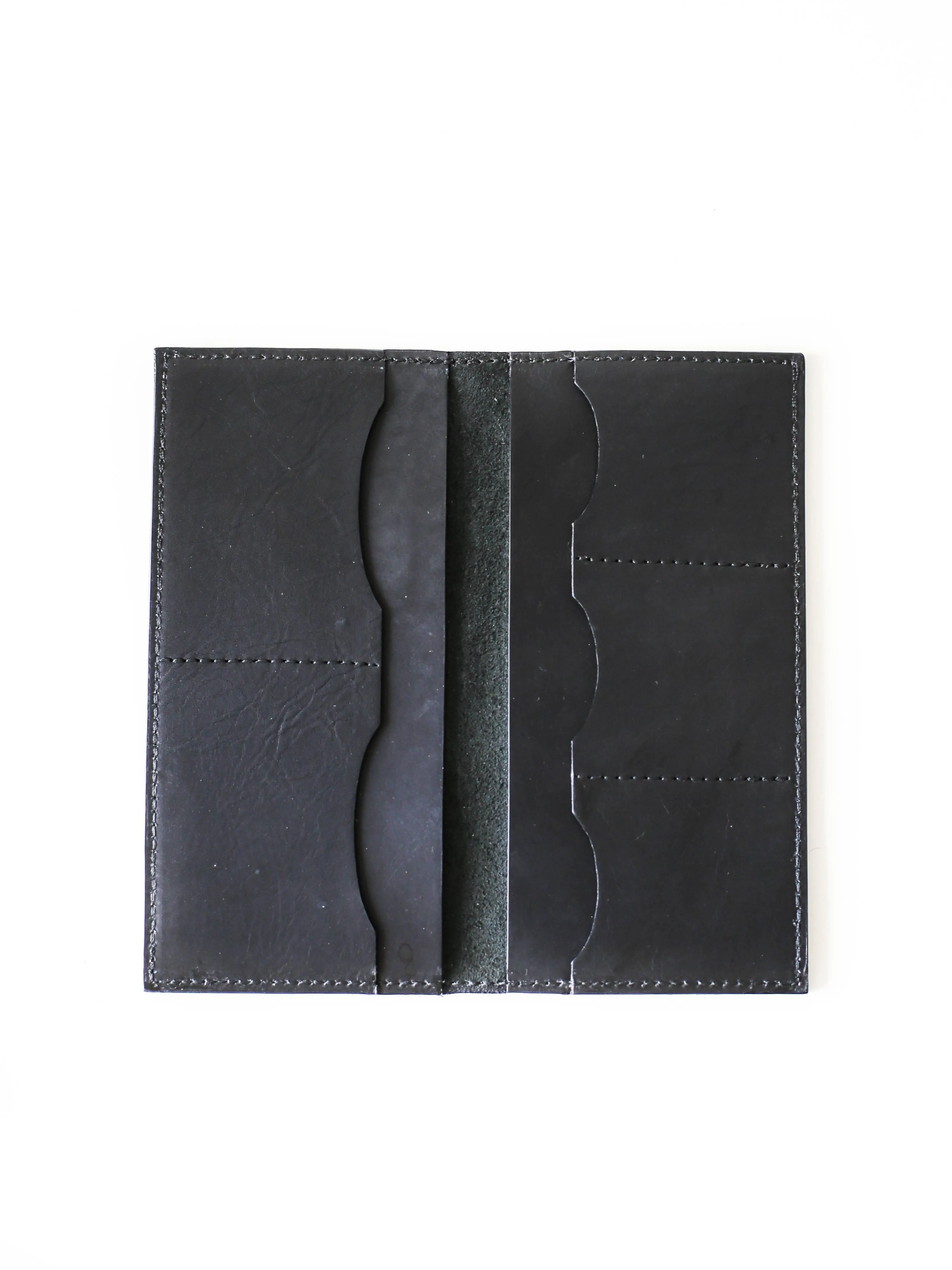 Glossy Black Leather Wallet - N02
