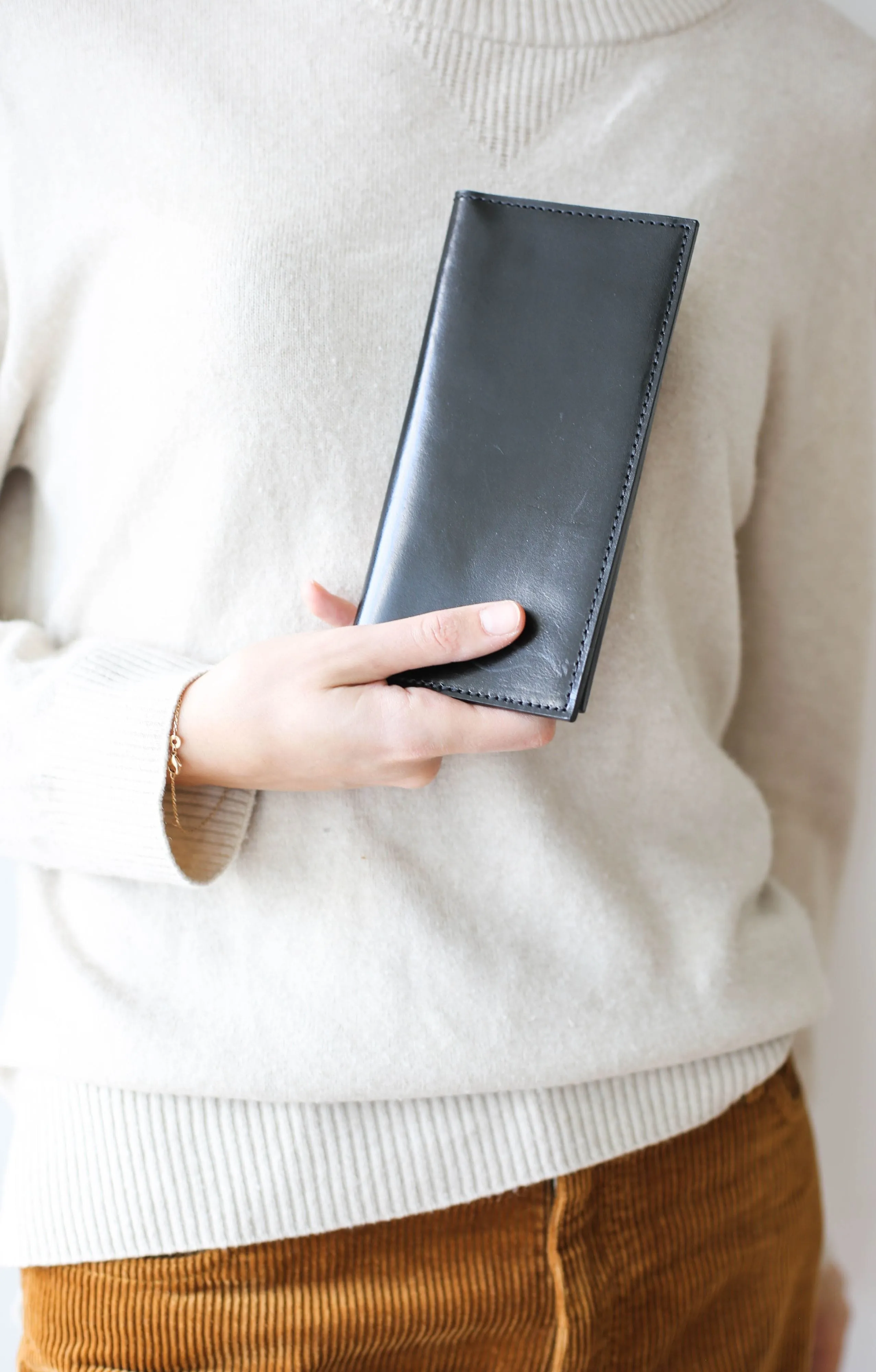 Glossy Black Leather Wallet - N02