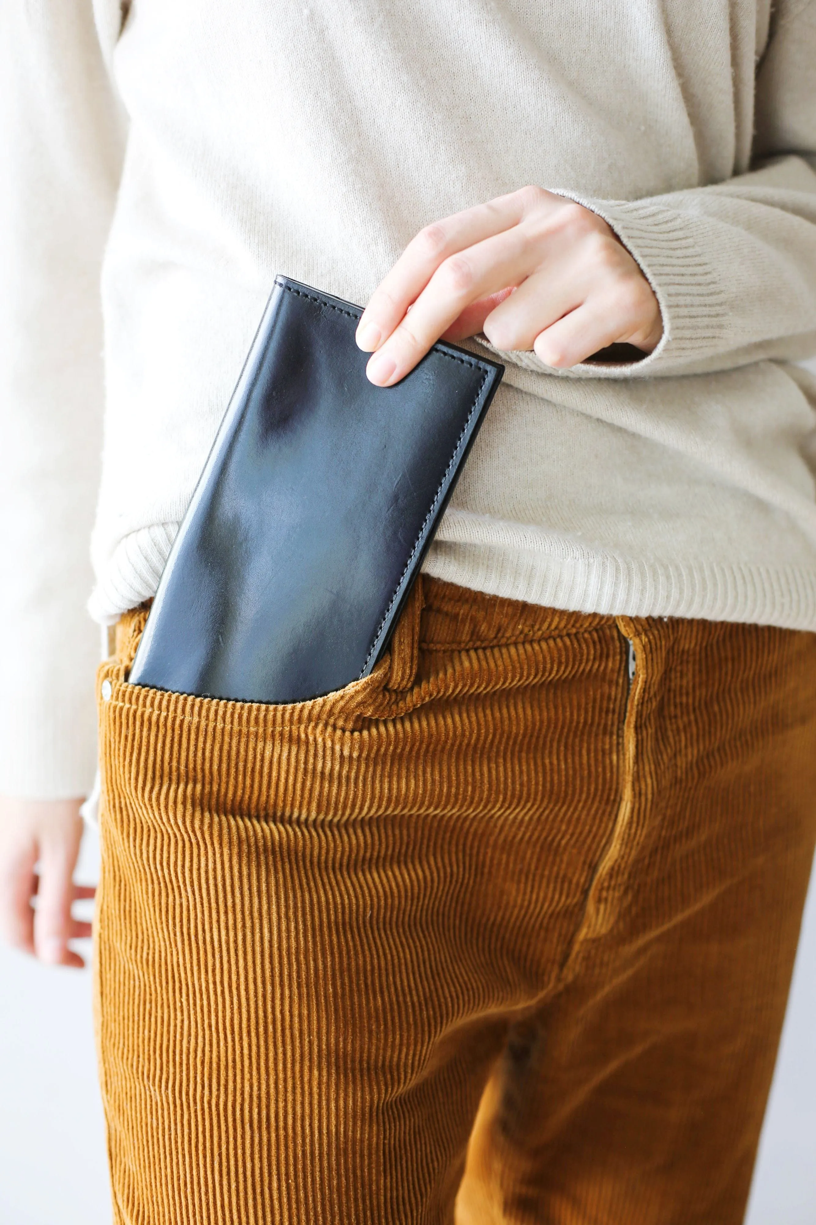 Glossy Black Leather Wallet - N02