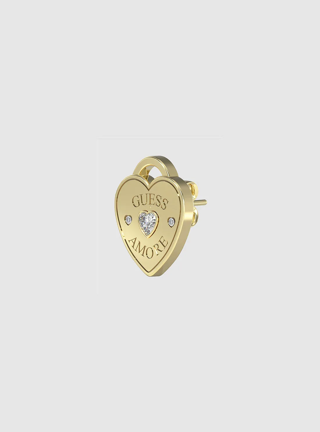 Gold Logo Heart Stud Earrings