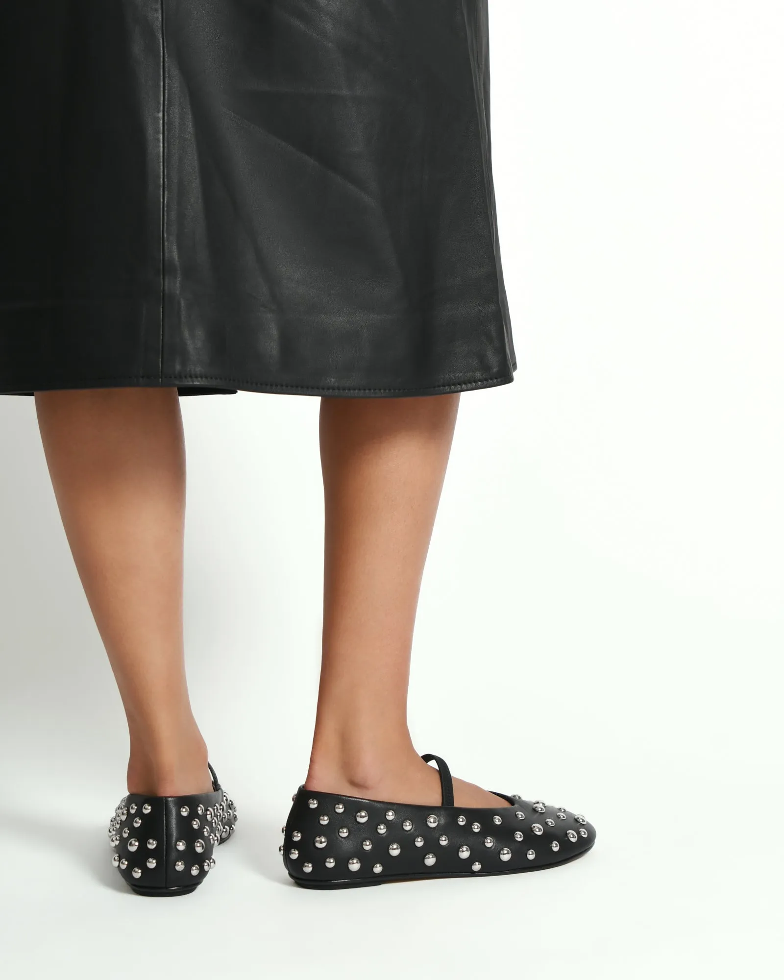 GOLDIE CASUAL FLATS BLACK LEATHER