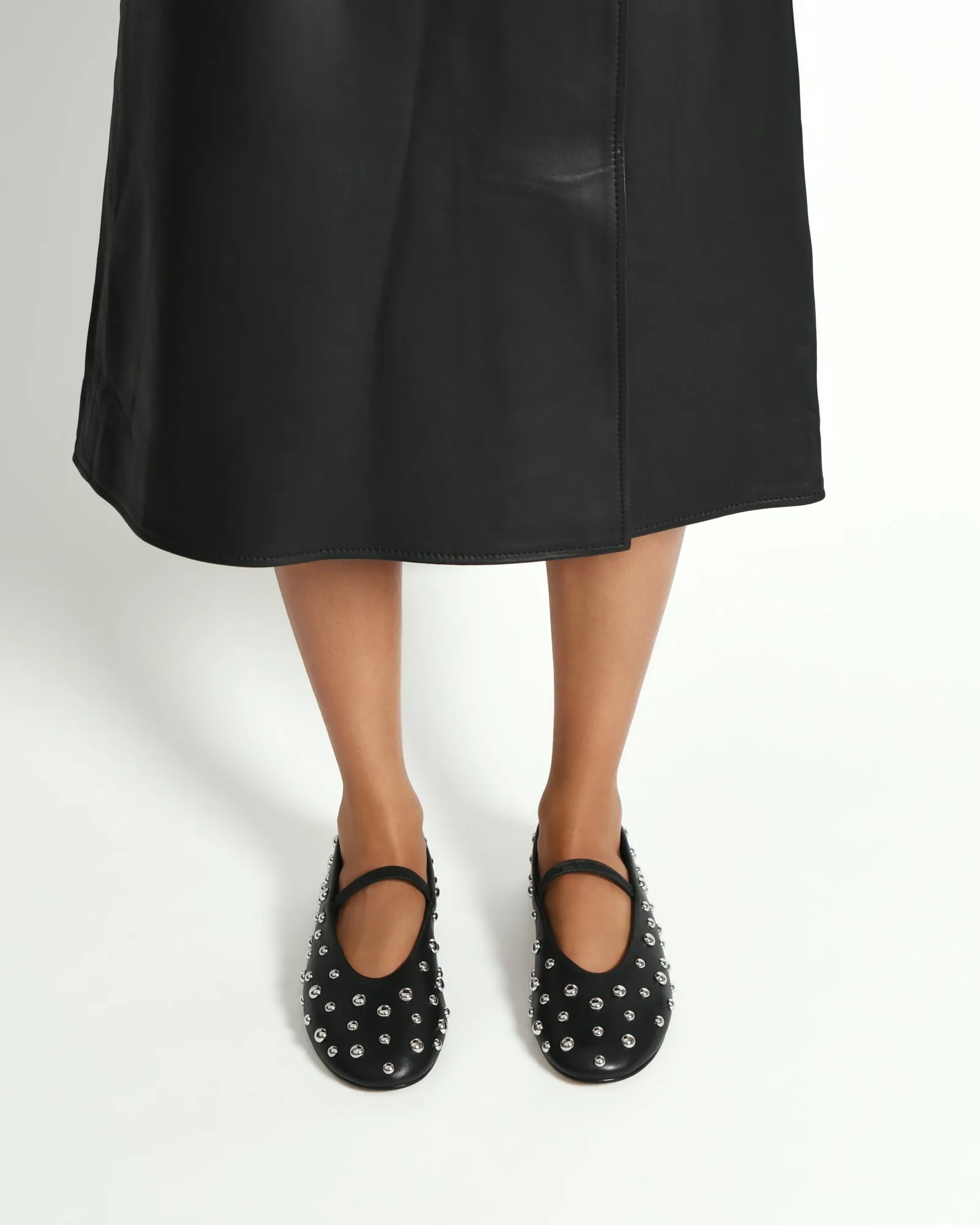 GOLDIE CASUAL FLATS BLACK LEATHER
