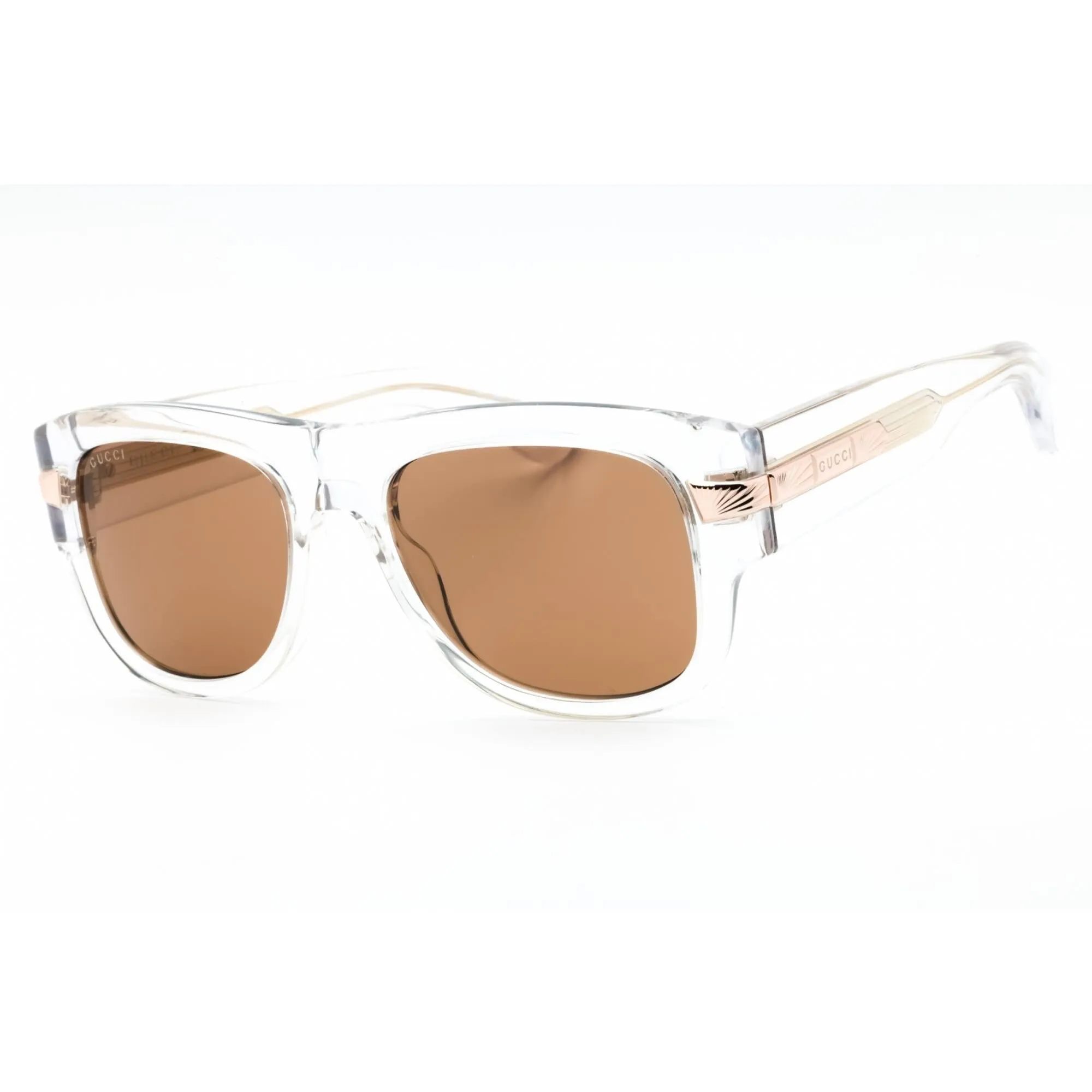 Gucci Men's Sunglasses - Crystal Acetate Square Shape Frame Brown Lens | GG1517S 004